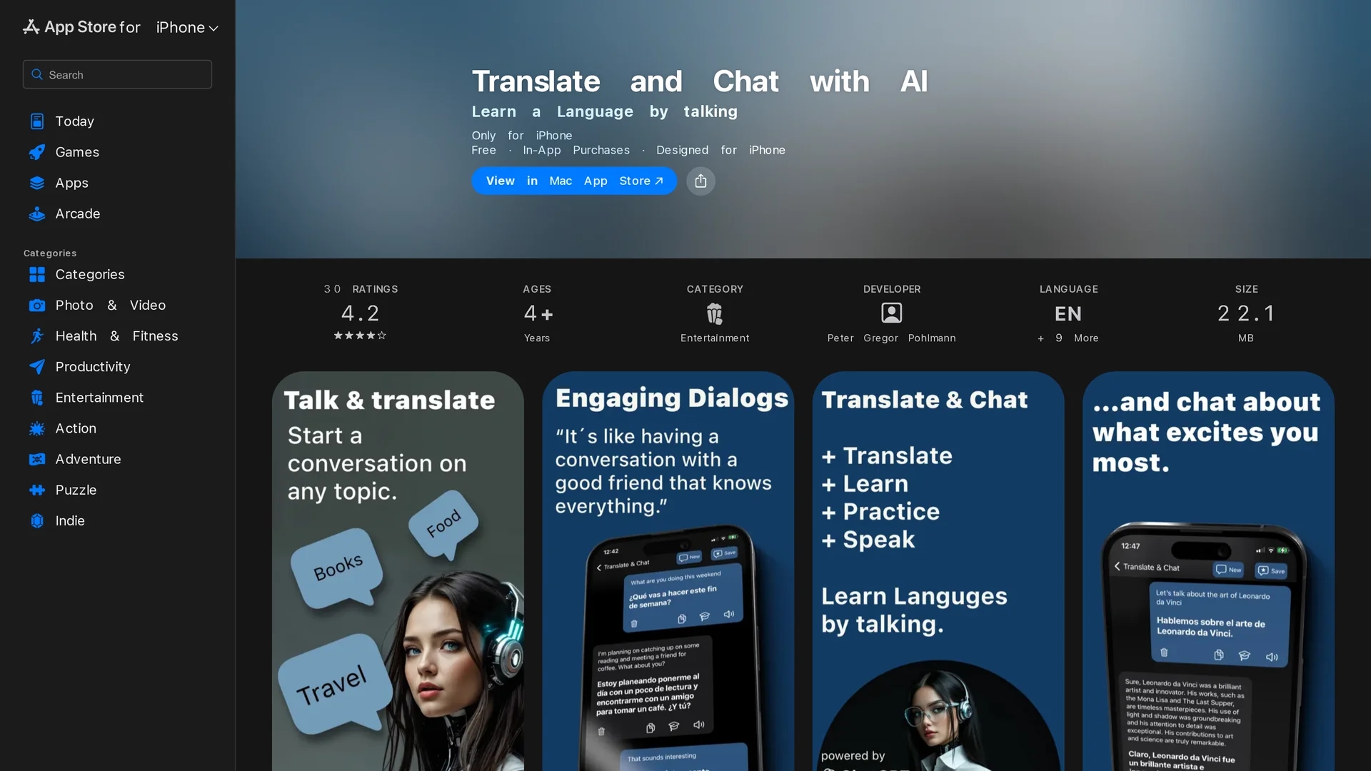 translate-chat-with-ai homepage