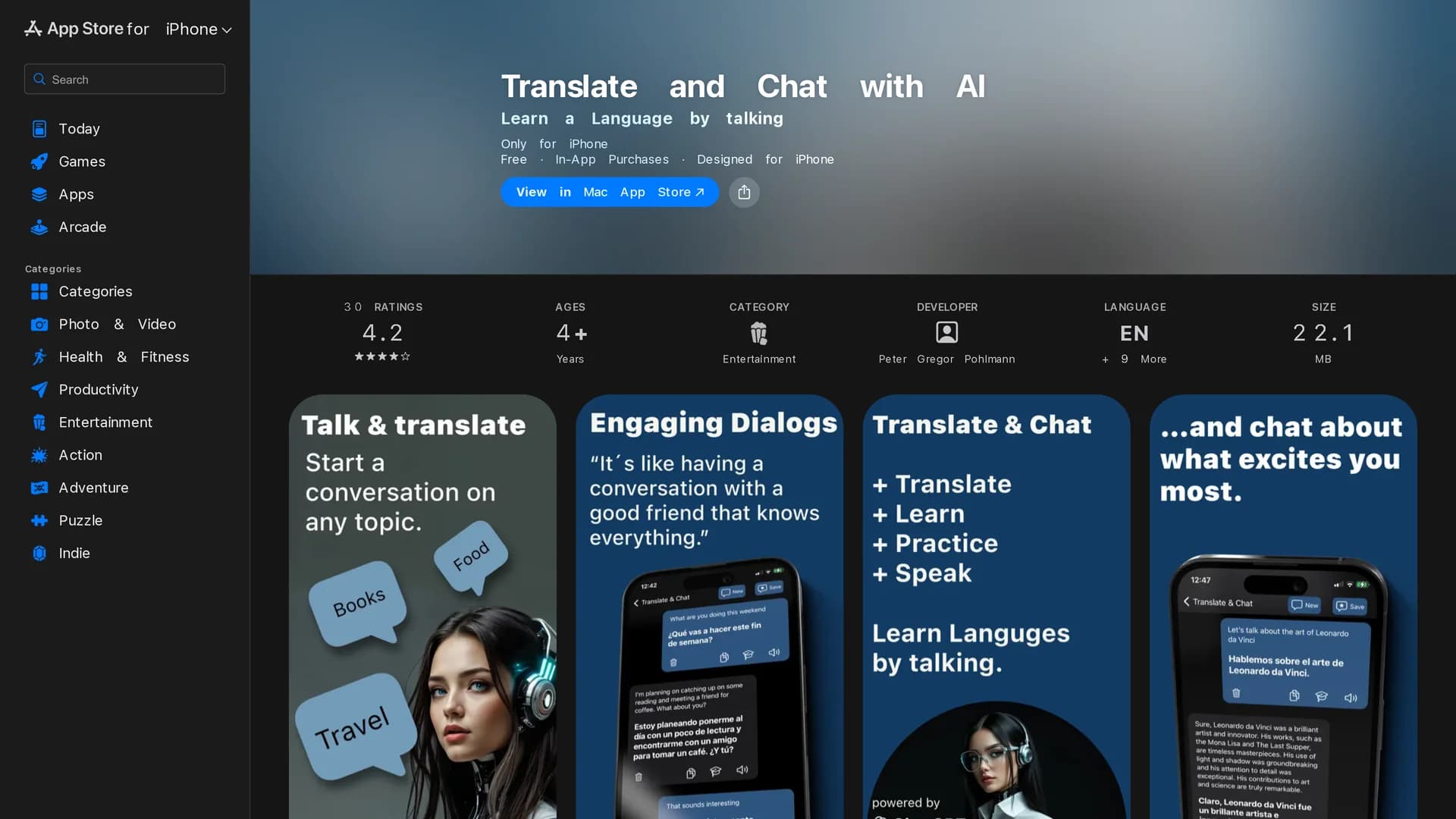 translate-chat-with-ai homepage