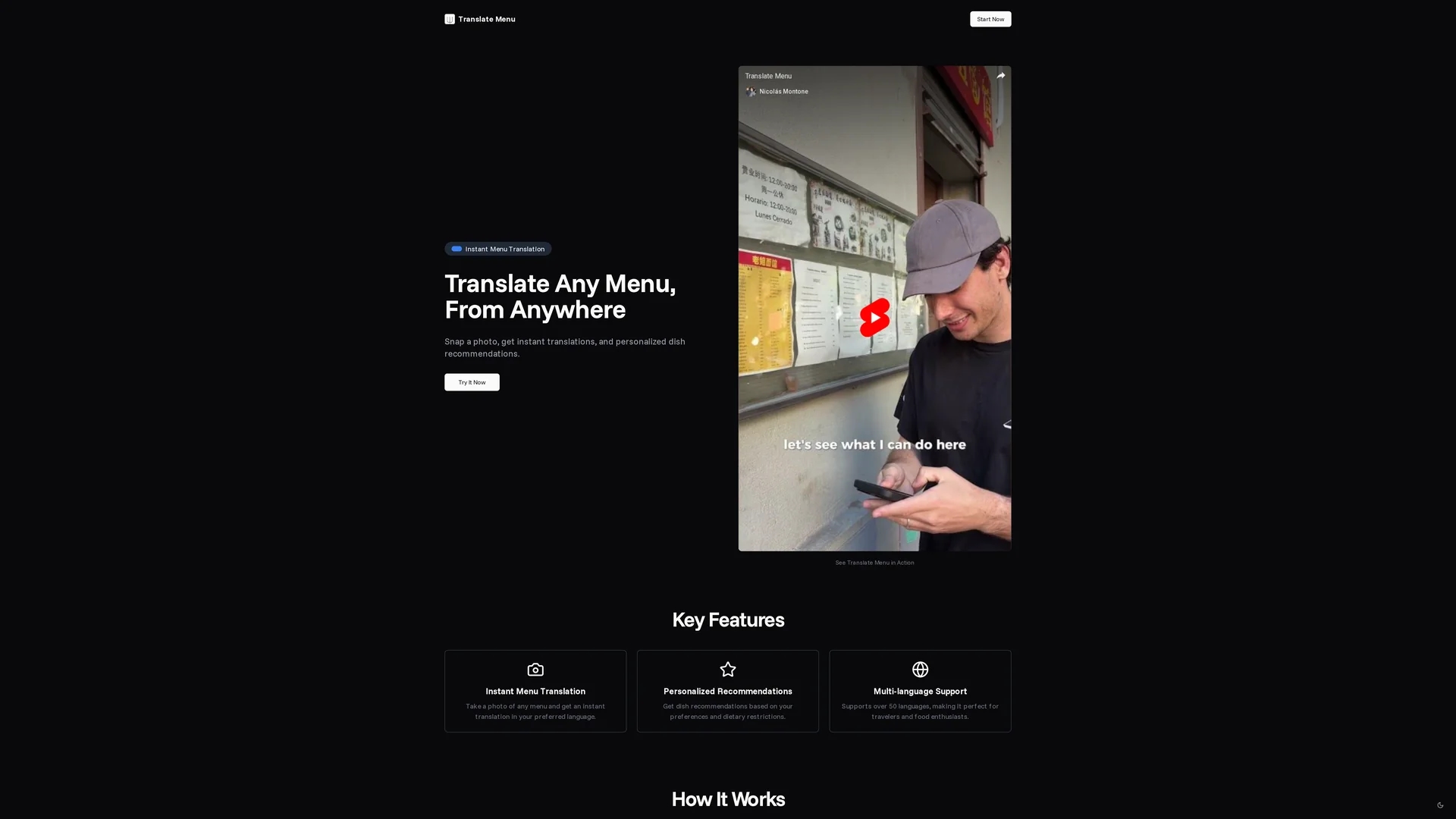 translate-menu homepage