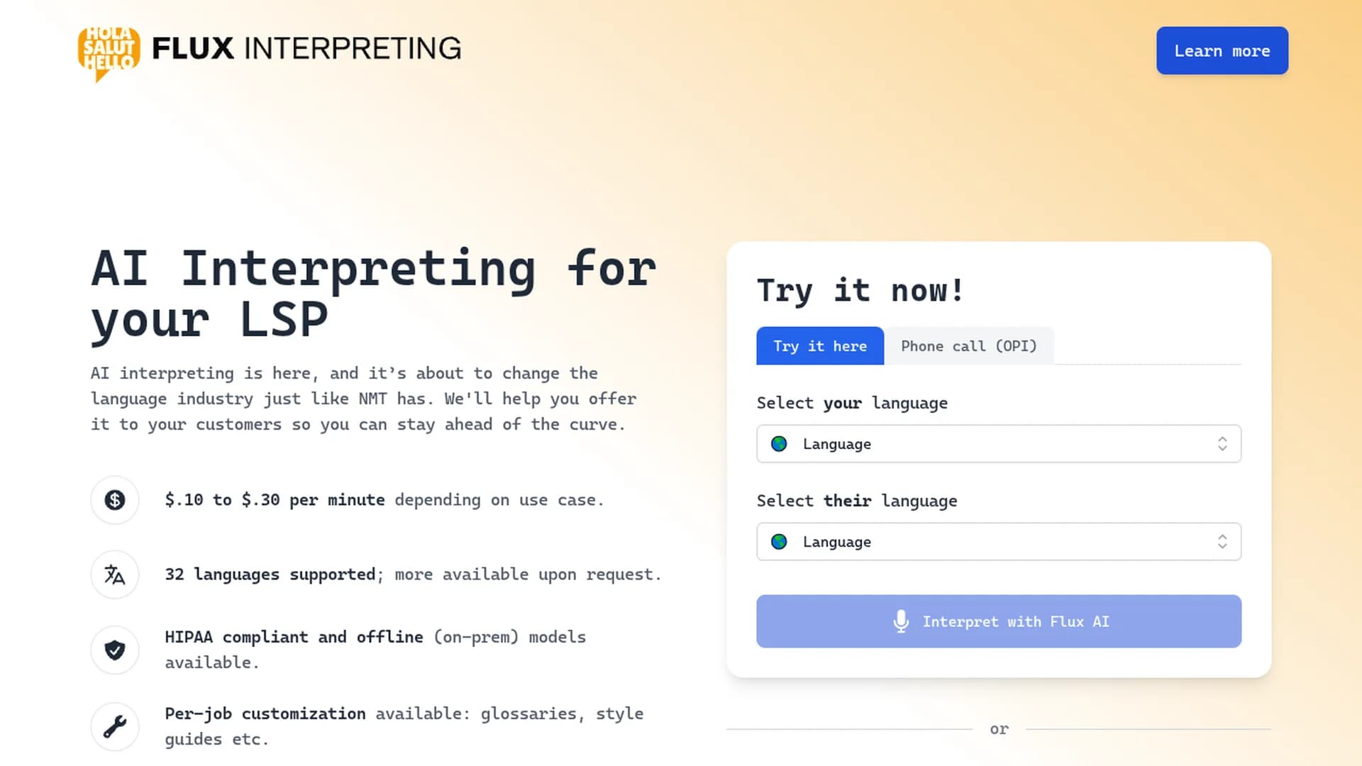 translatemycall-com homepage
