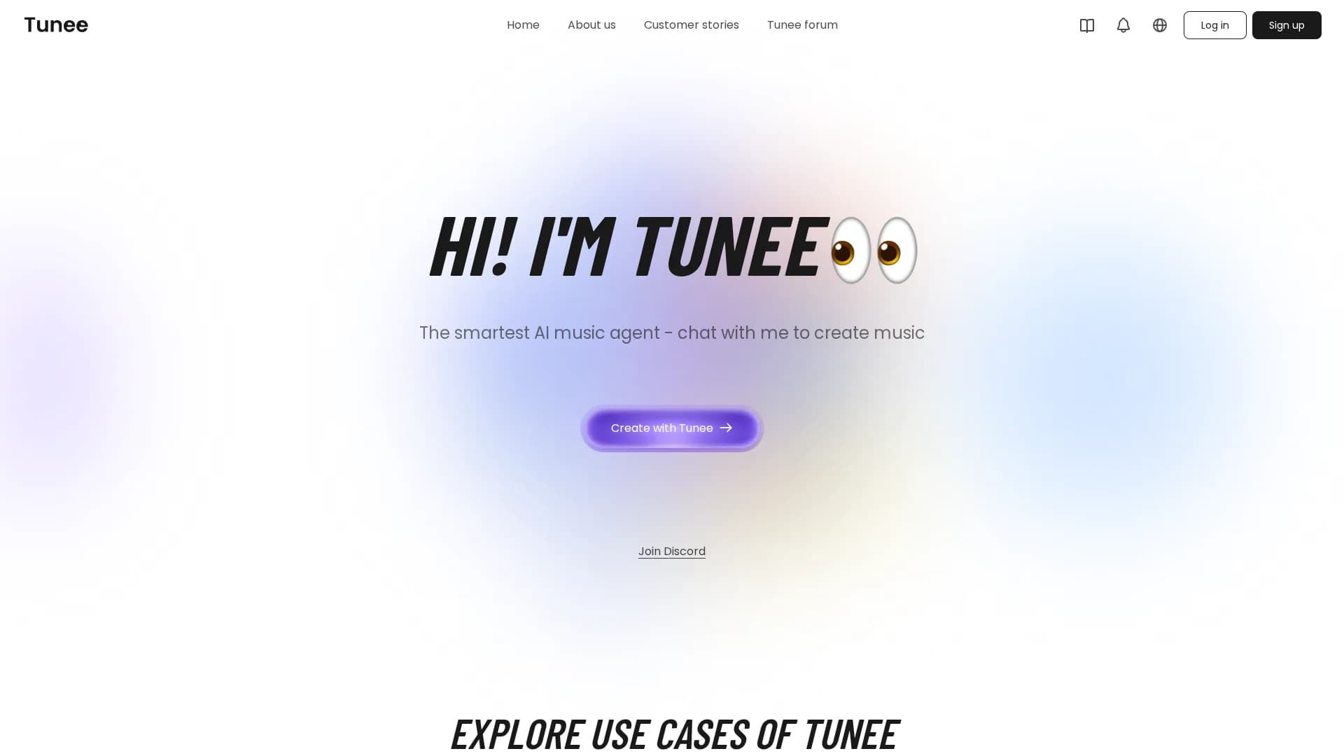 tunee-ai homepage