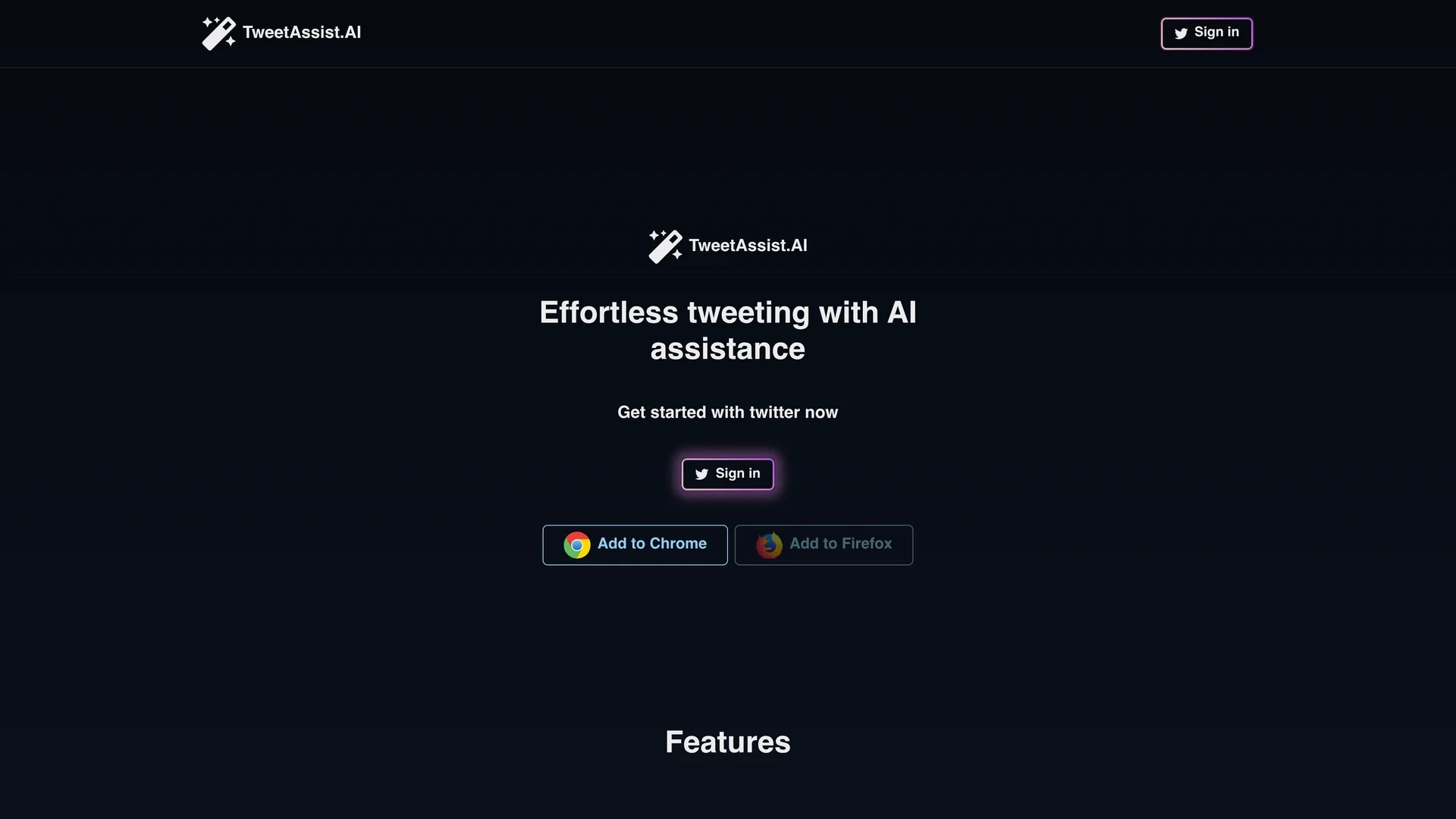 tweet-assist-app homepage