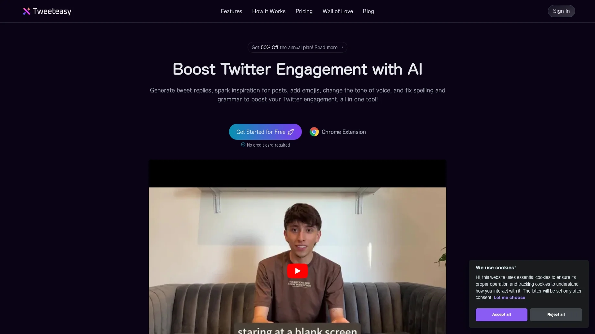 tweeteasy homepage