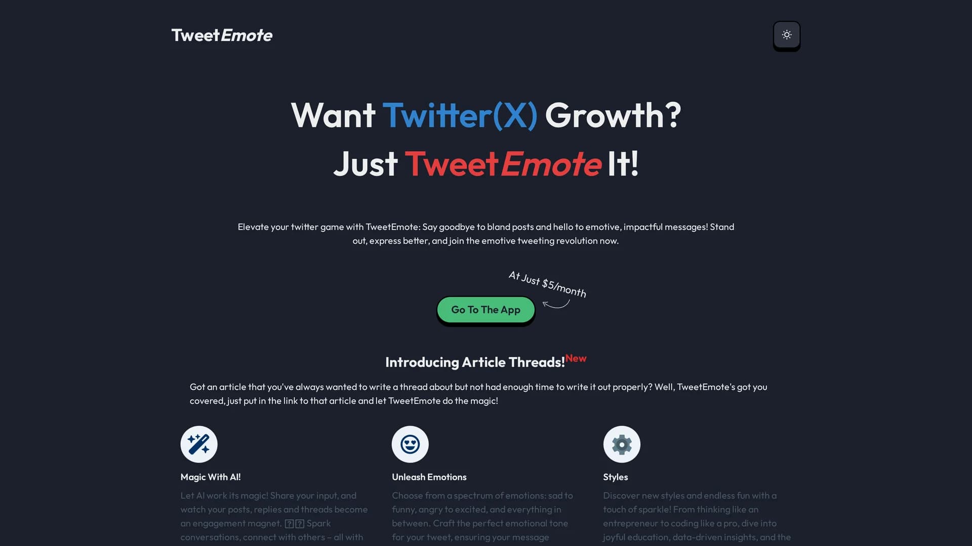 tweetemote homepage