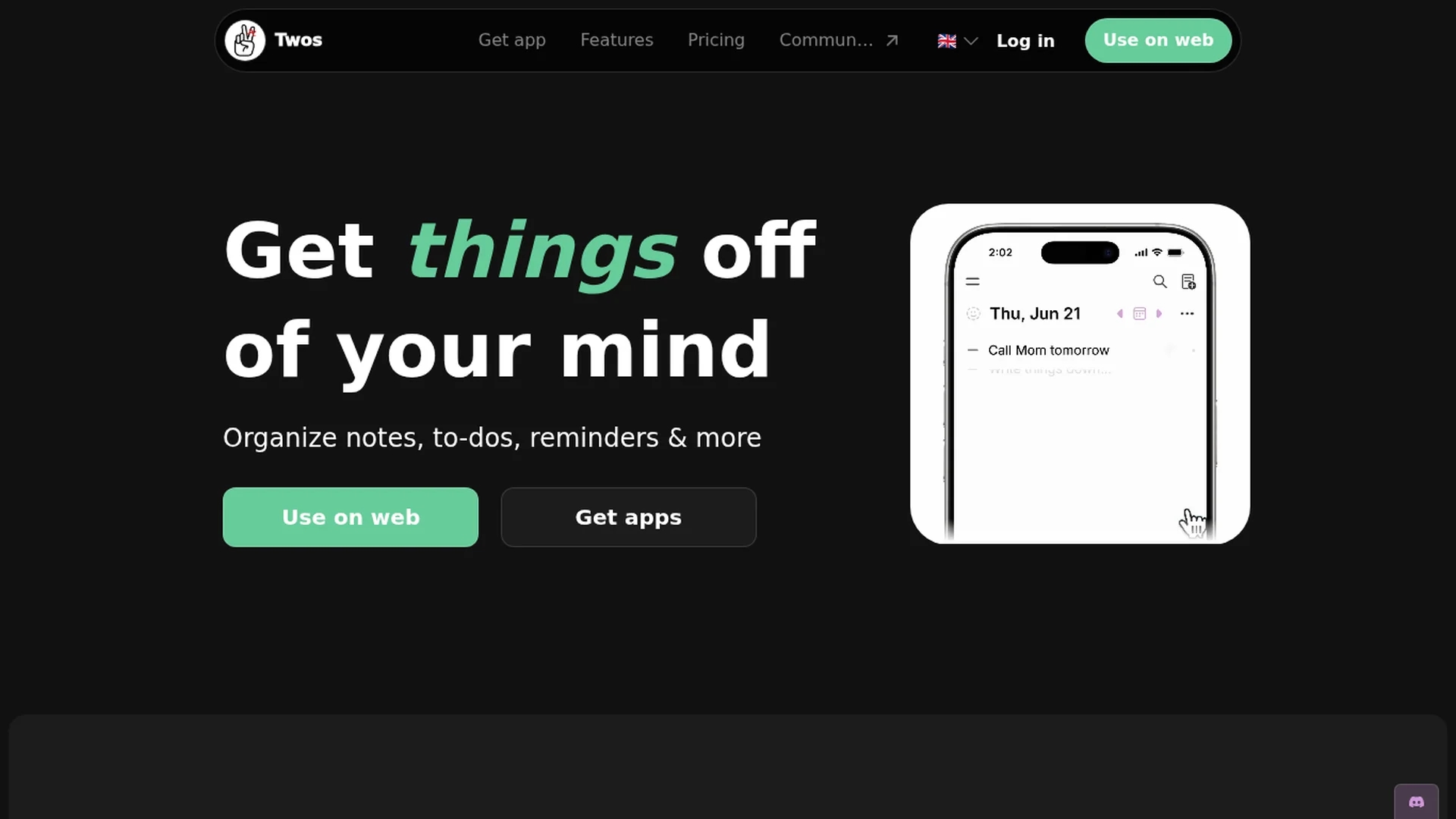 twosapp homepage