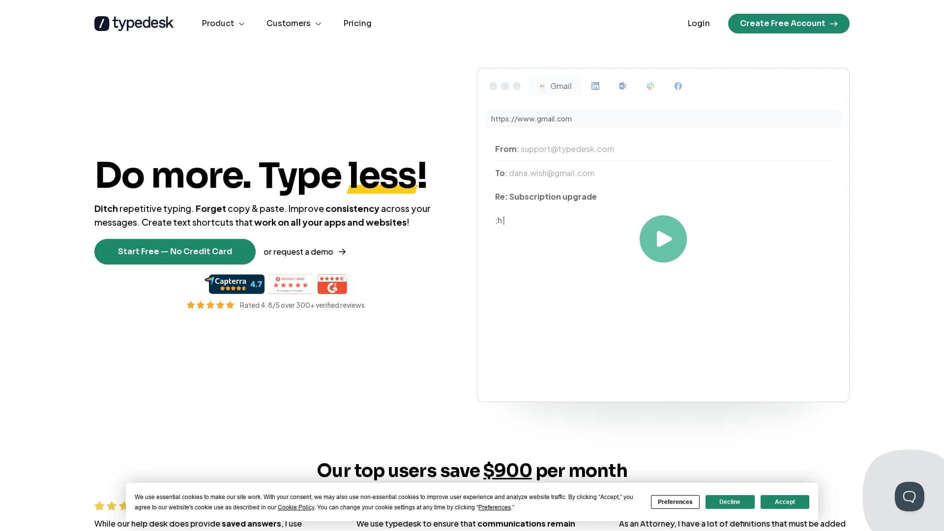 typedesk homepage