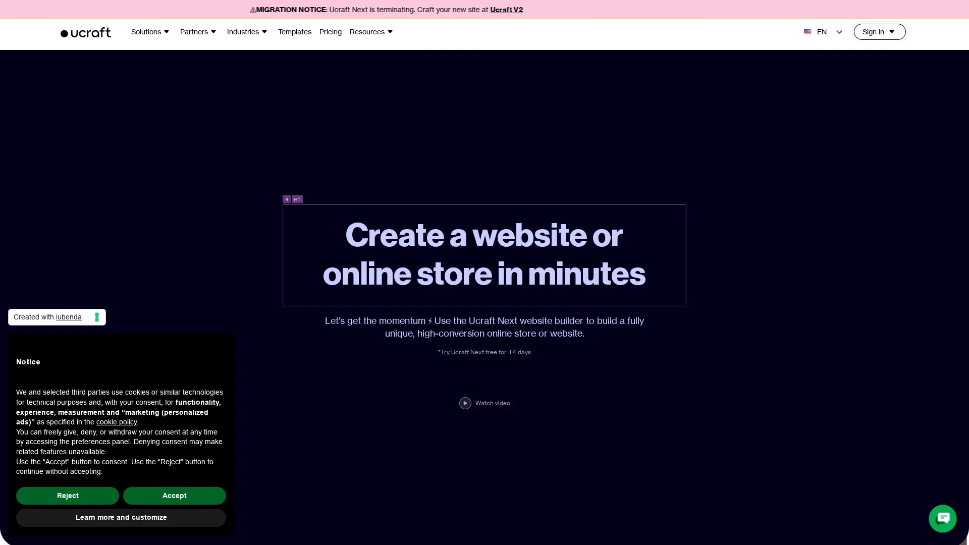 ucraft-next homepage
