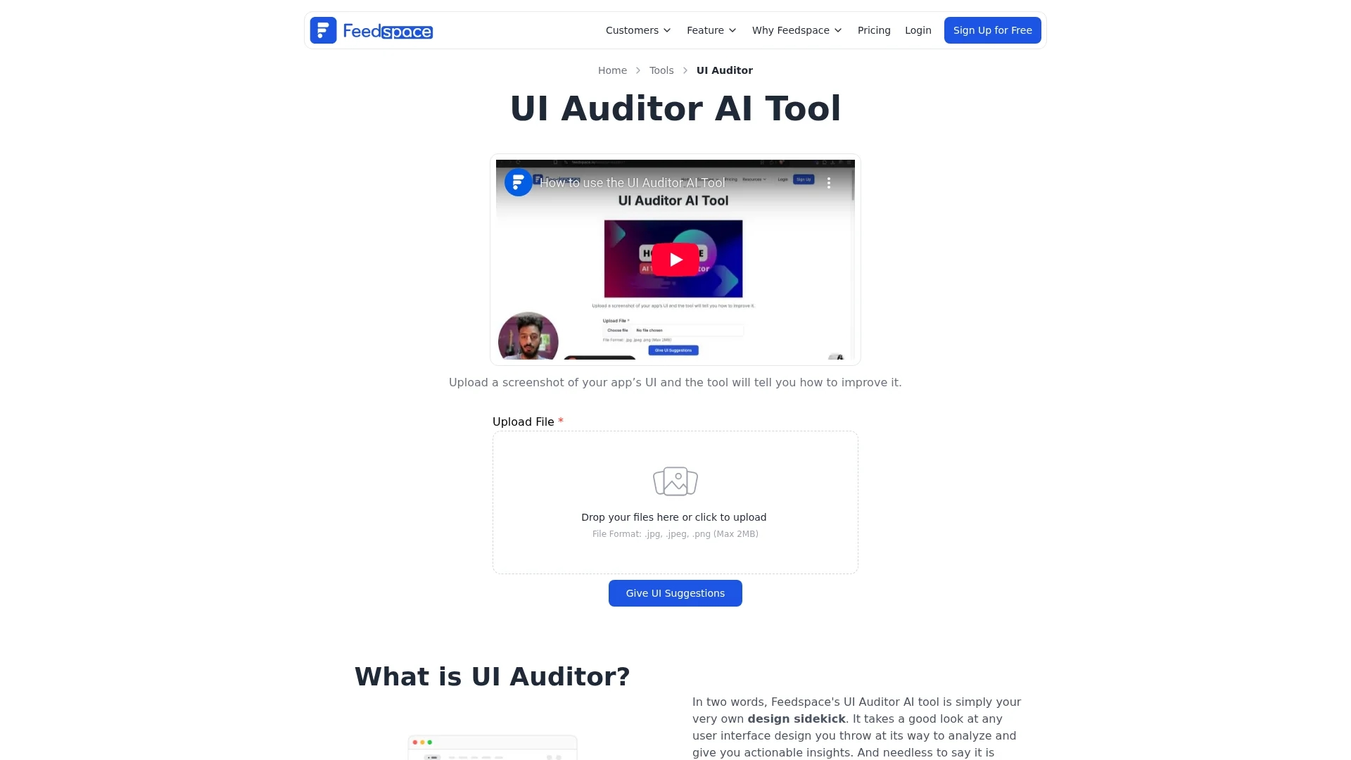 ui-auditor-ai-tool homepage