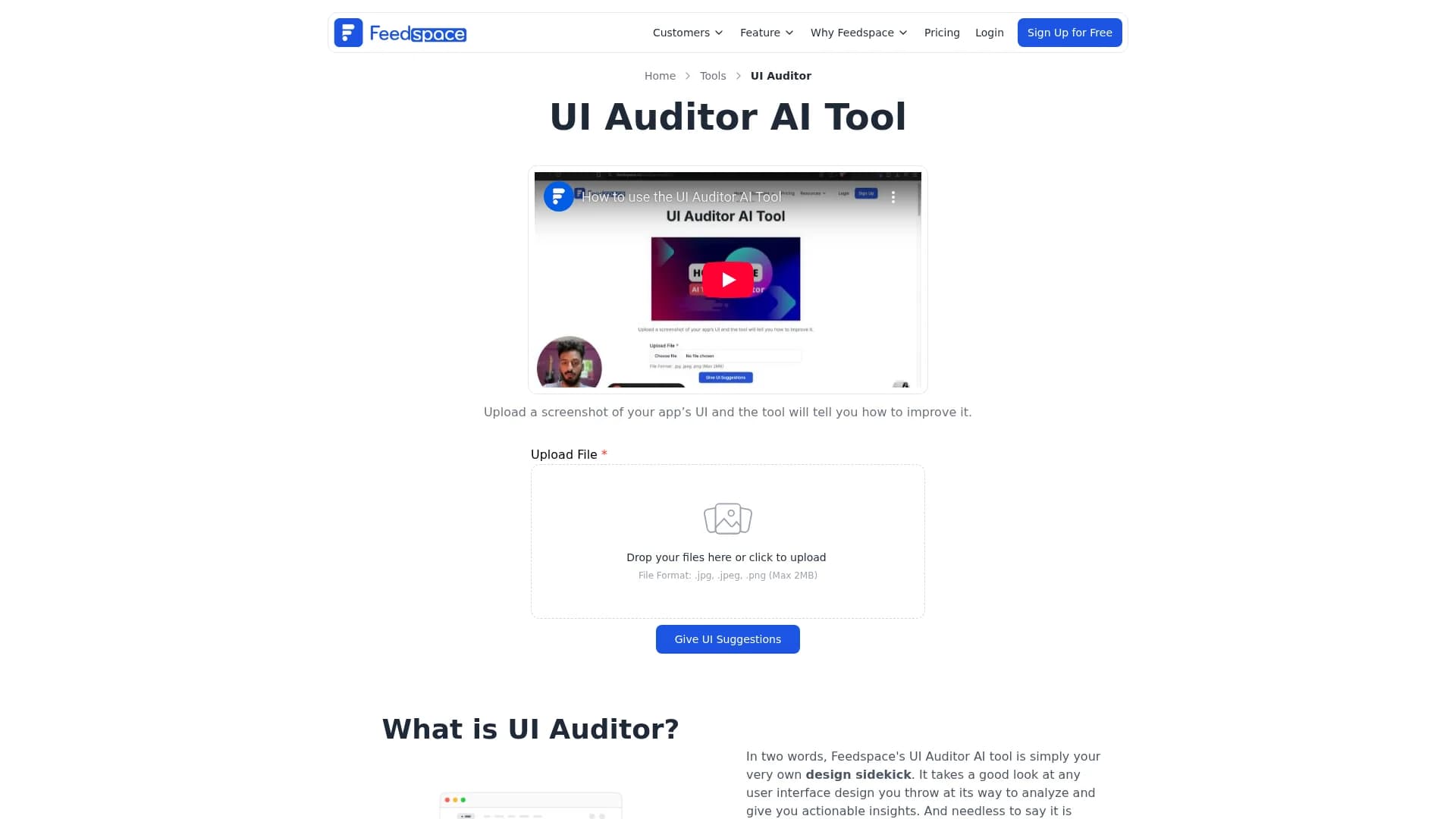 ui-auditor-ai-tool homepage