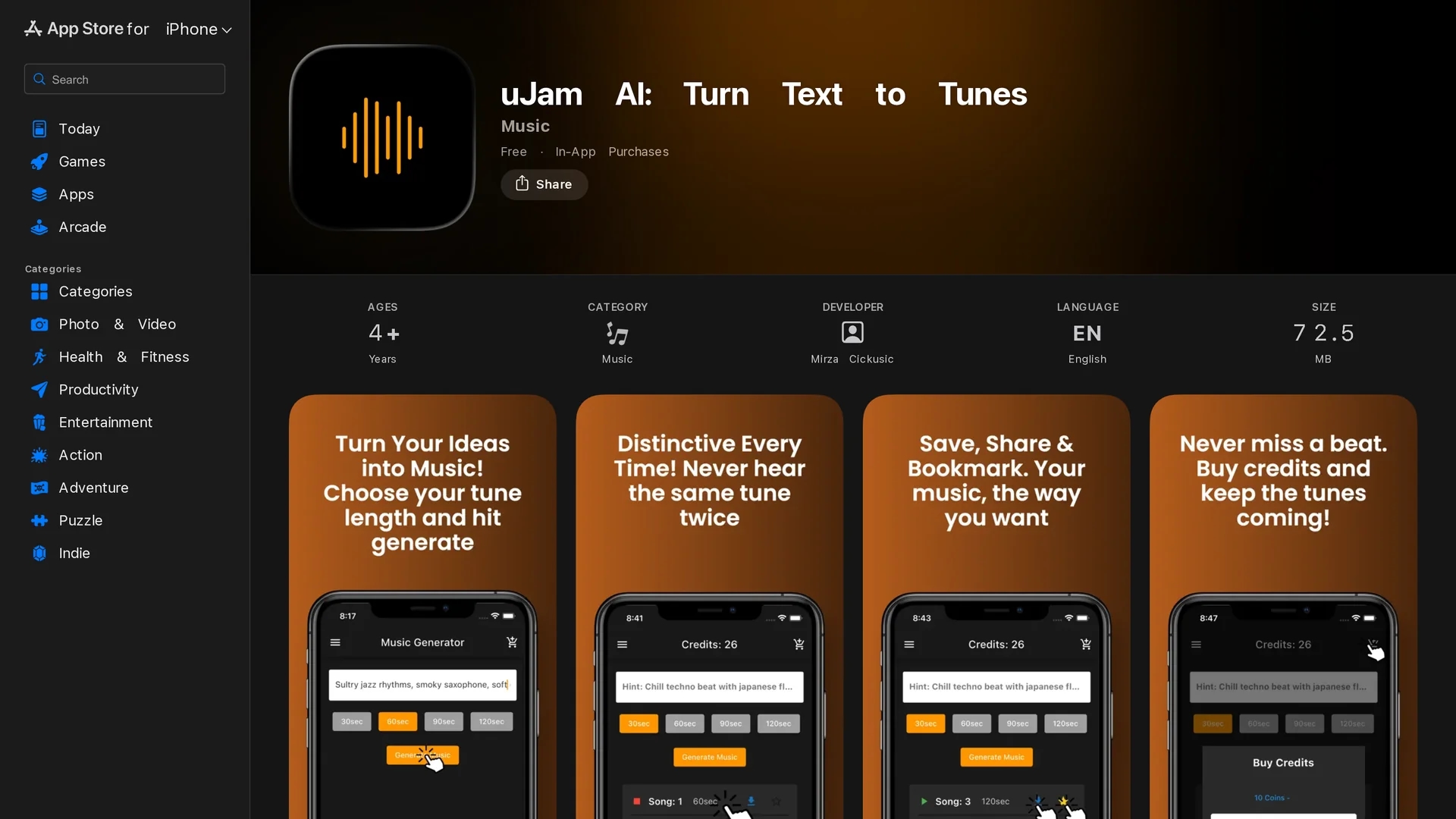 ujam-ai-turn-text-to-tunes homepage