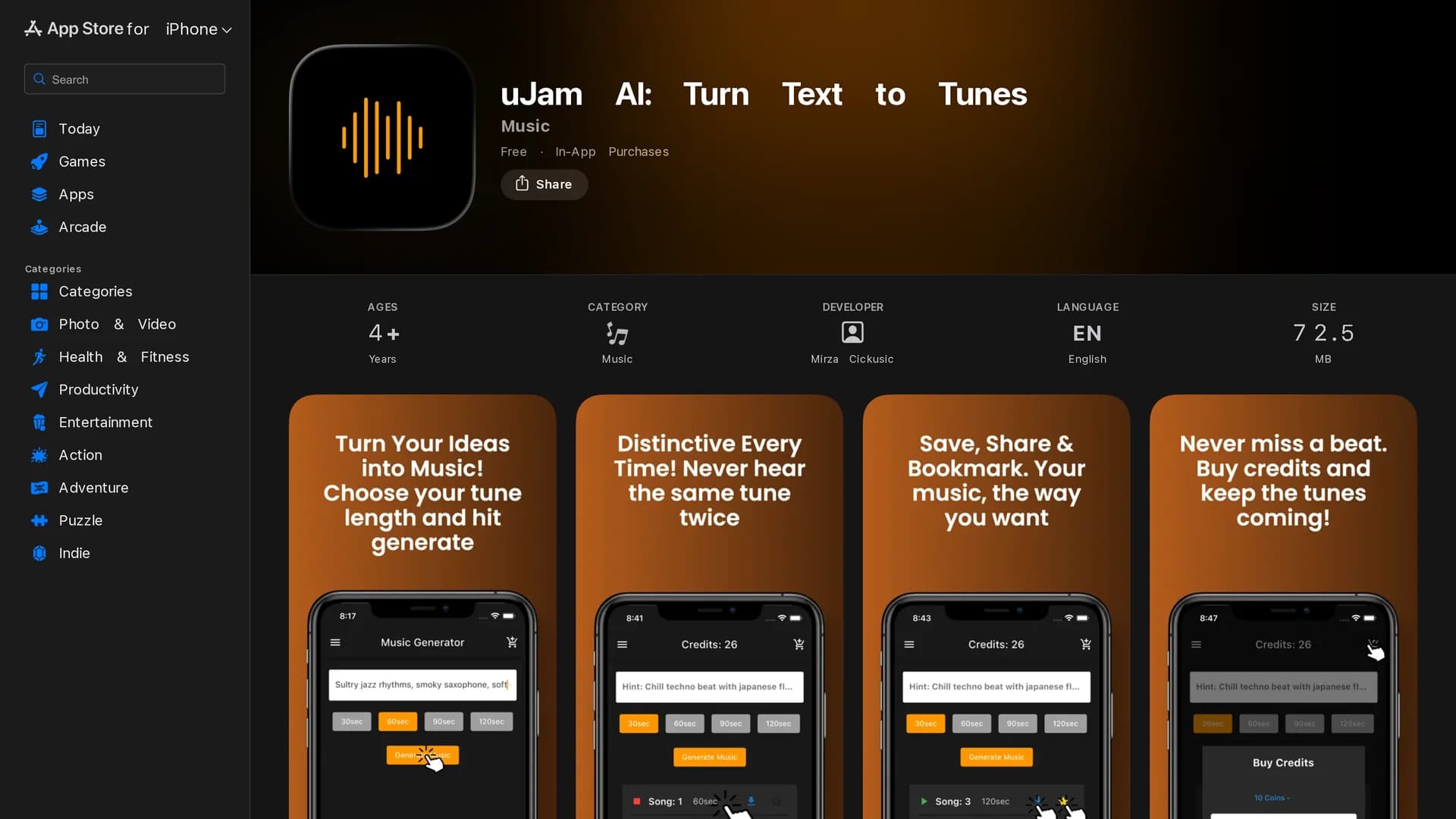 ujam-ai-turn-text-to-tunes homepage