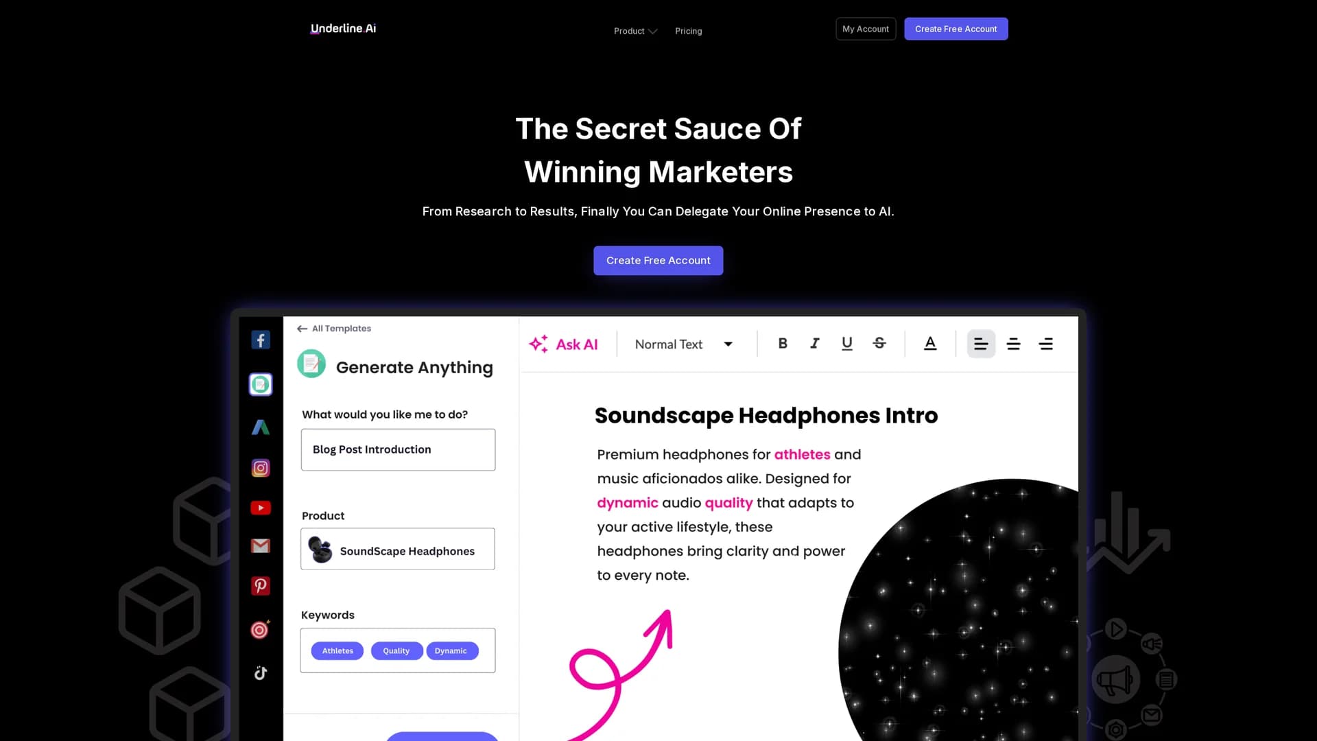 underline-ai homepage