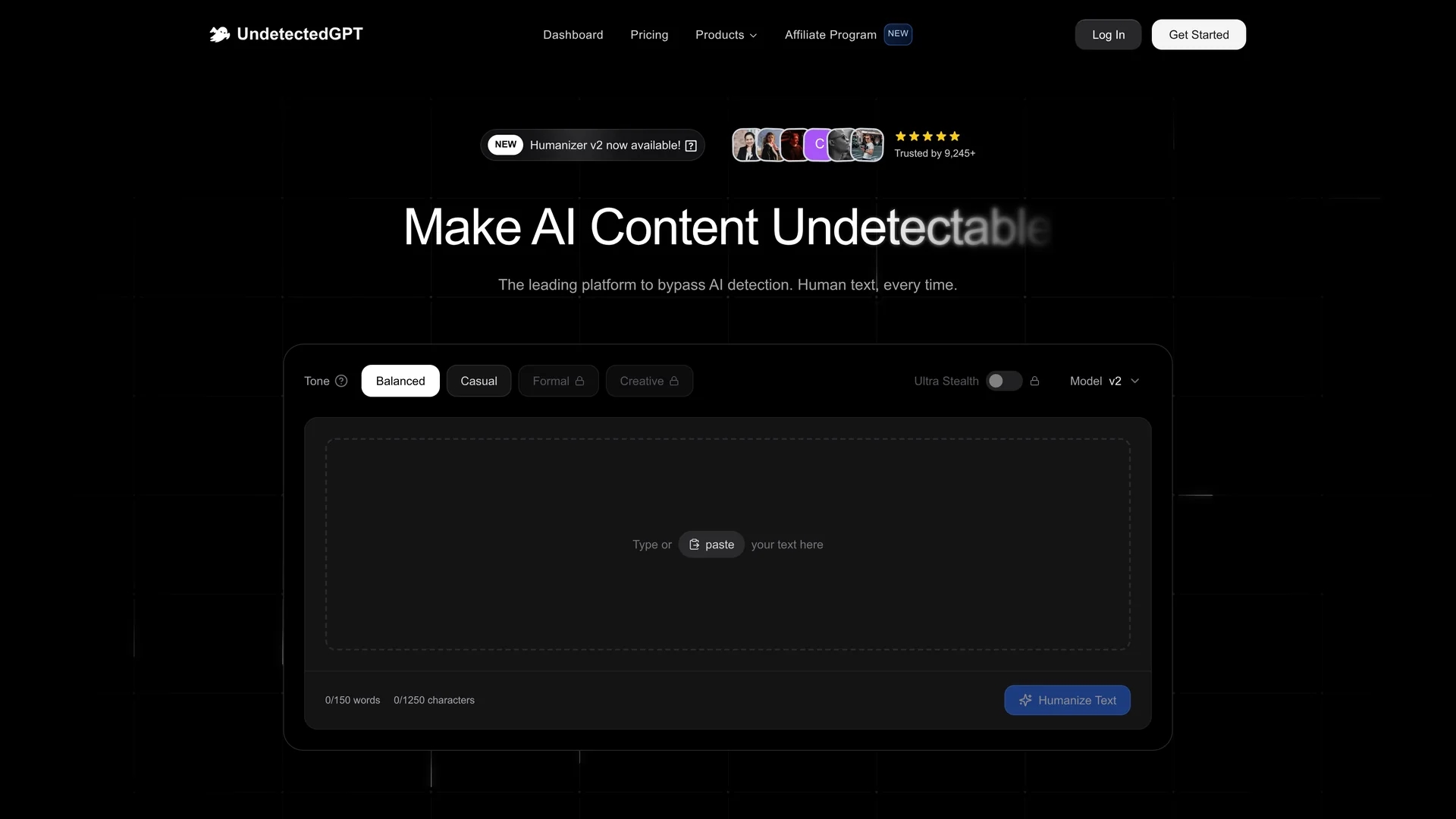 undetectedgpt homepage