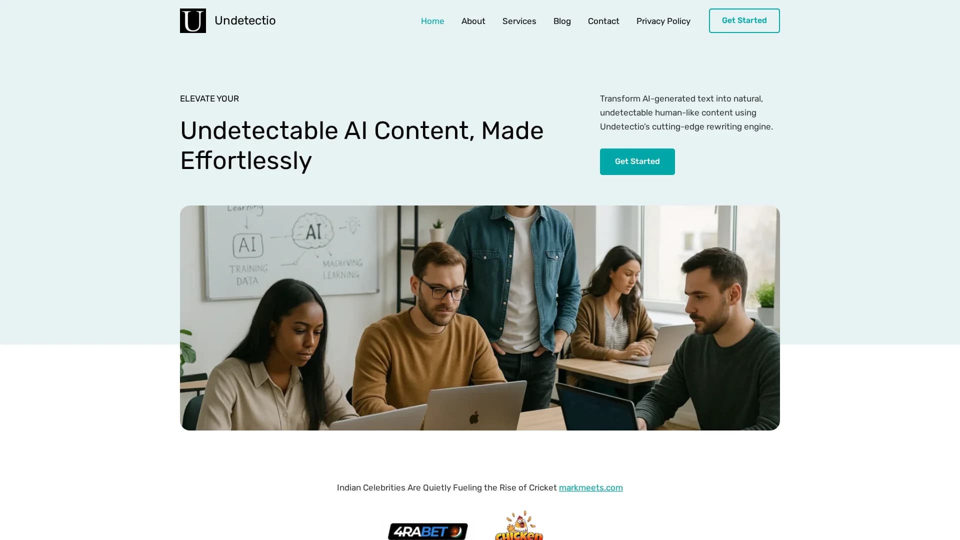 undetectio homepage