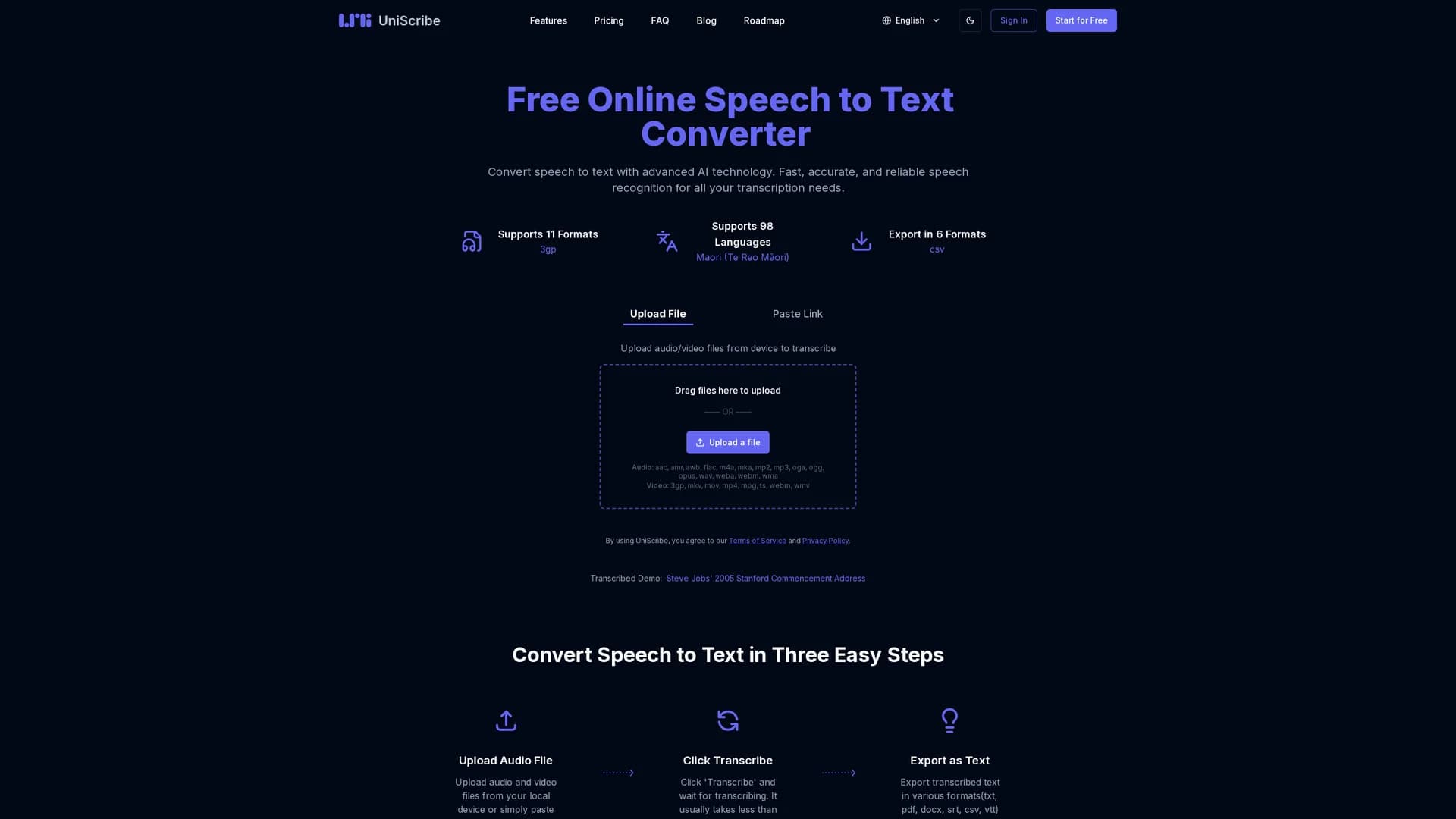uniscribe-co homepage