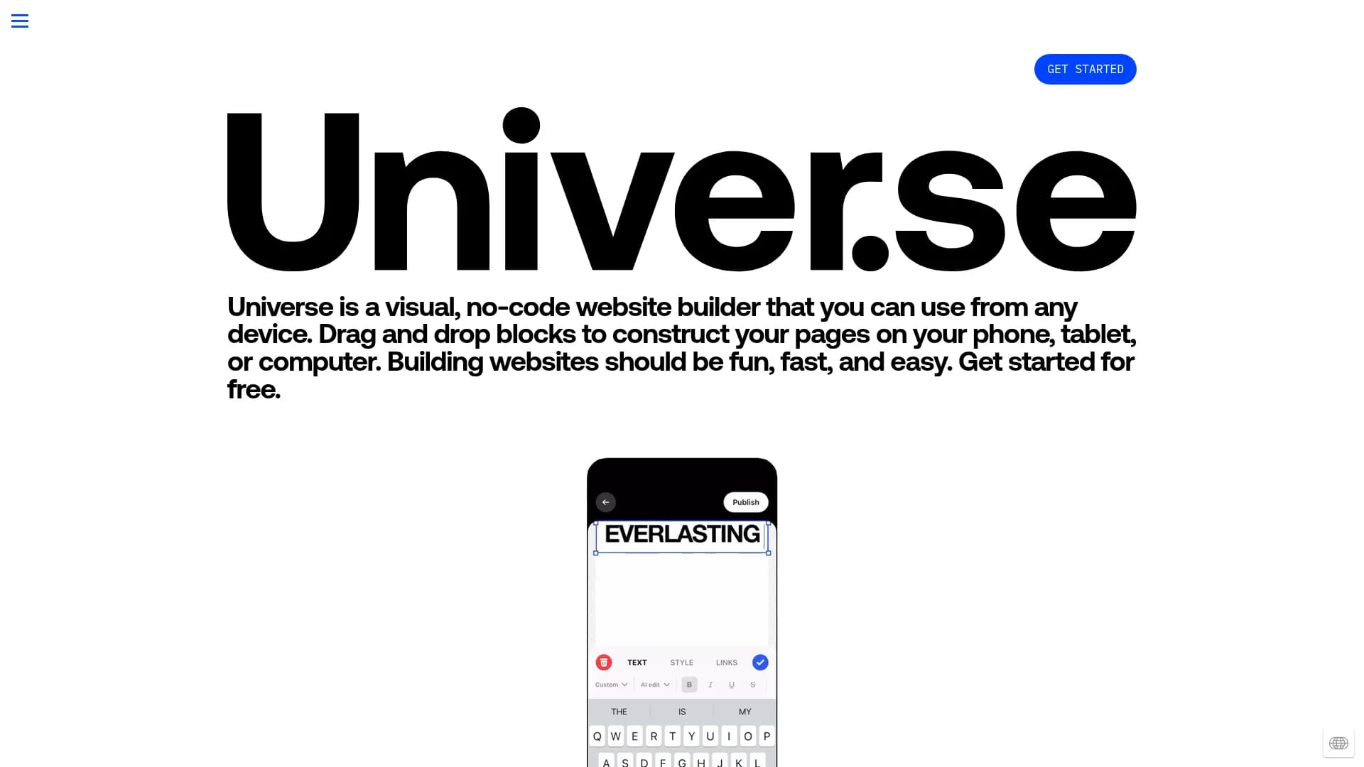 universe homepage