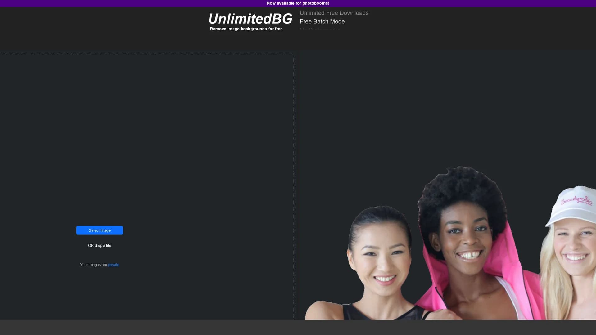 unlimited-bg-ai-background-removal-tool homepage
