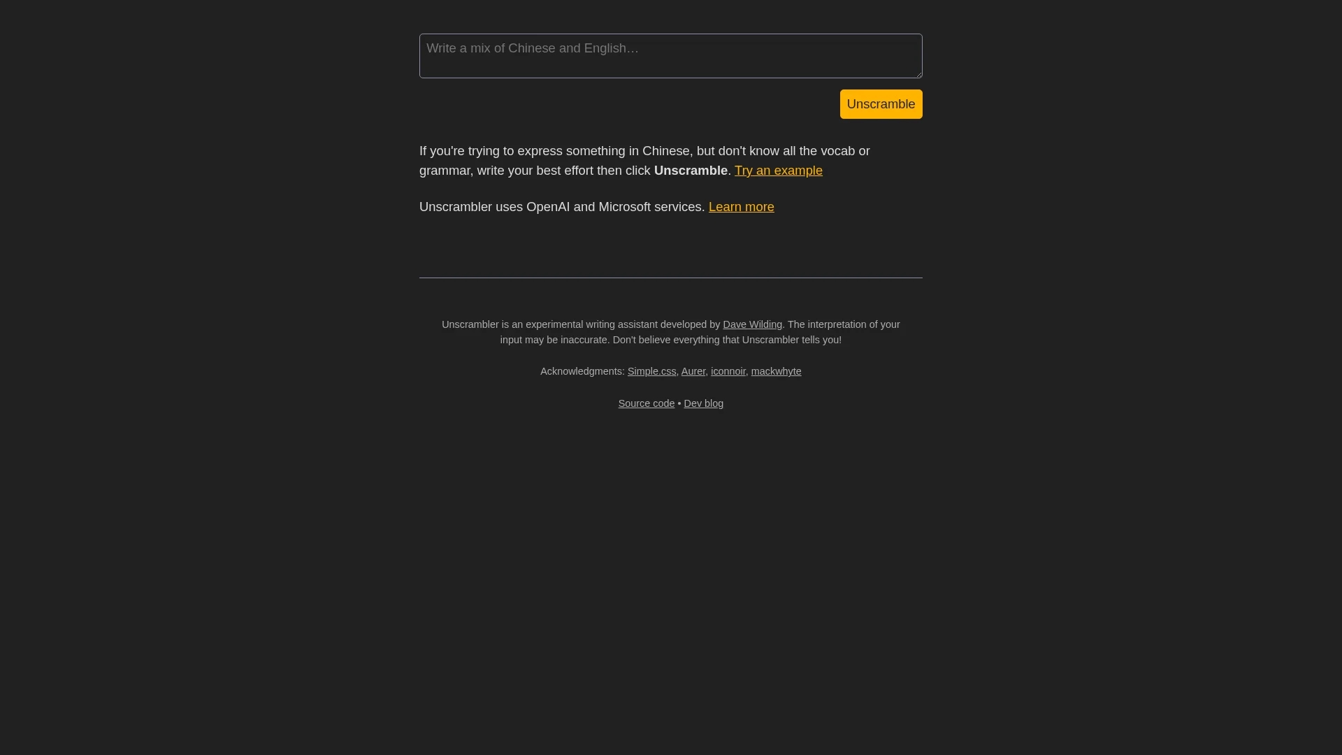unscrambler homepage