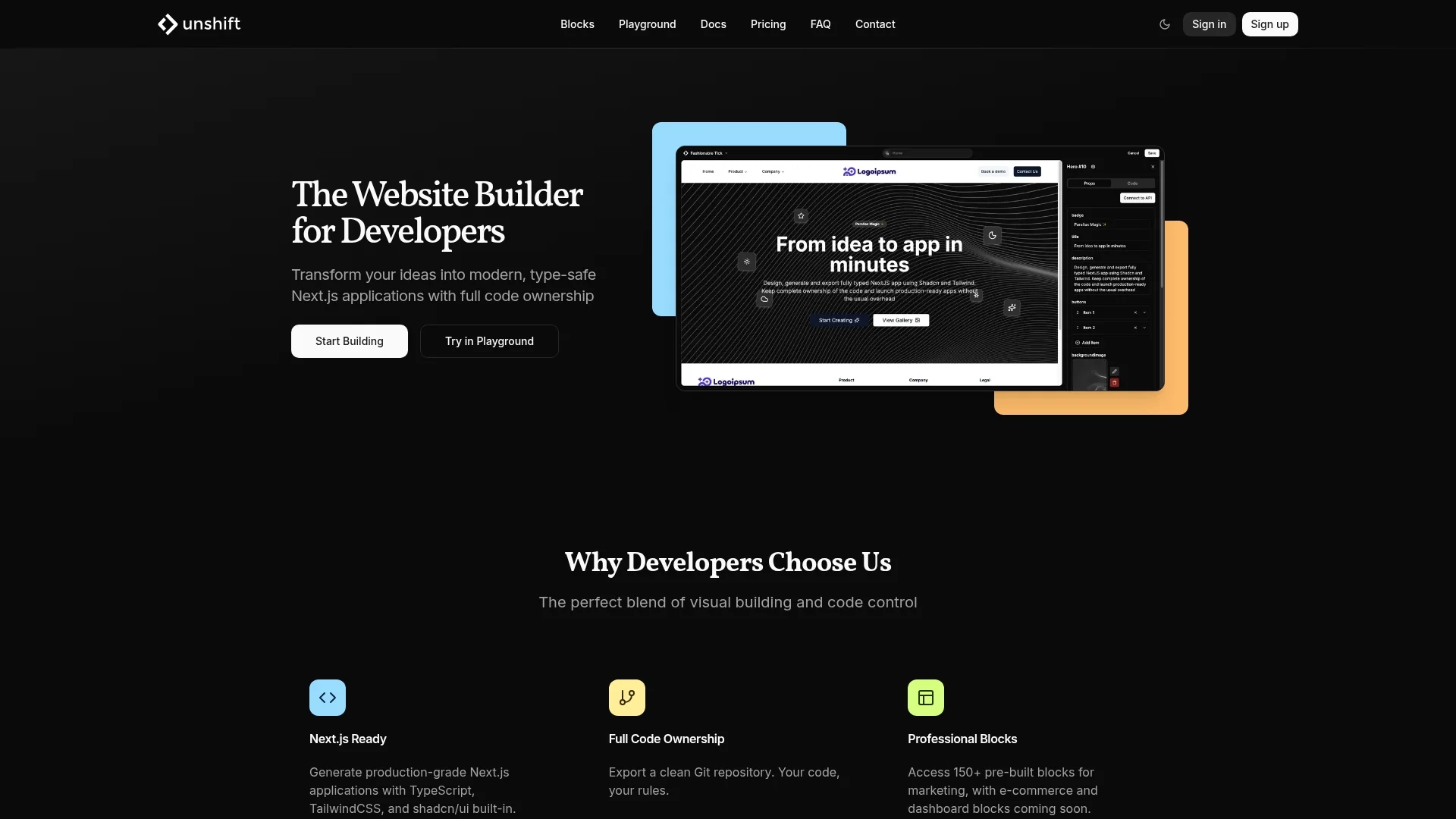 unshift-ai homepage