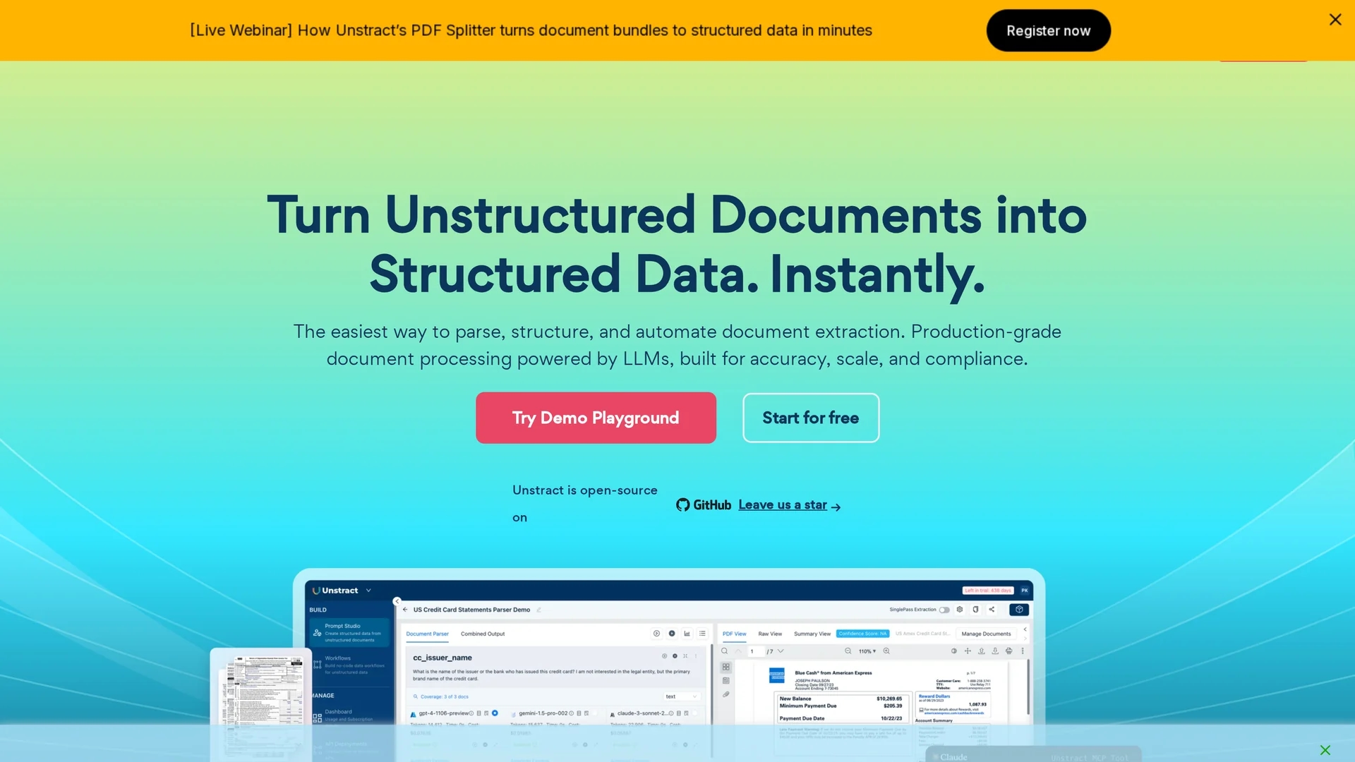 unstract homepage