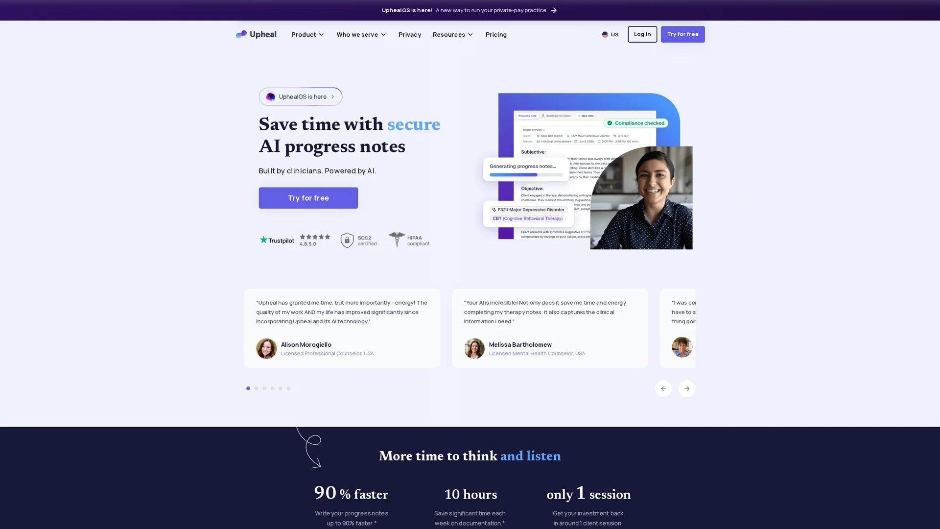 upheal homepage