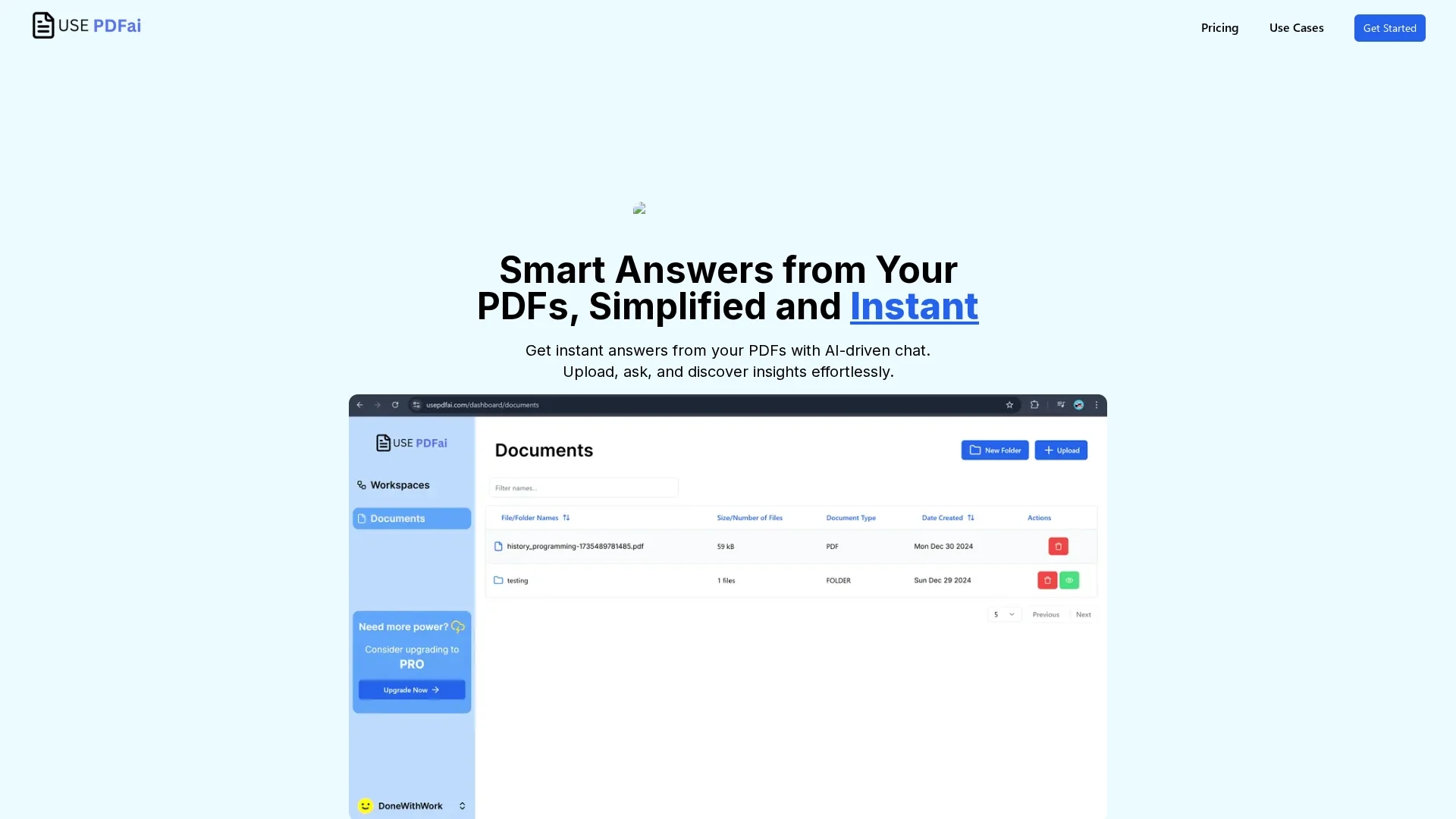 use-pdf-ai homepage