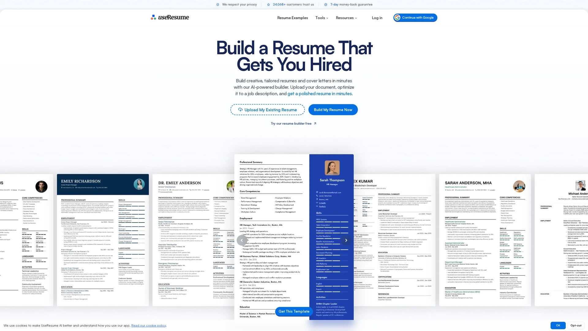 useresume-ai homepage