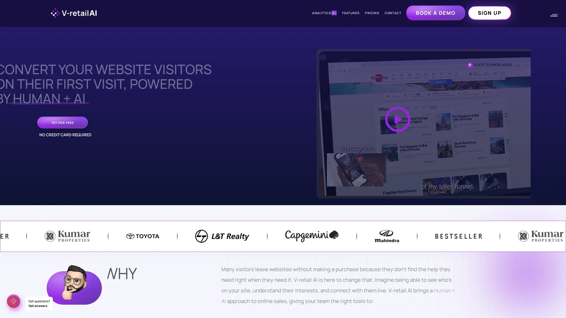 v-retail homepage