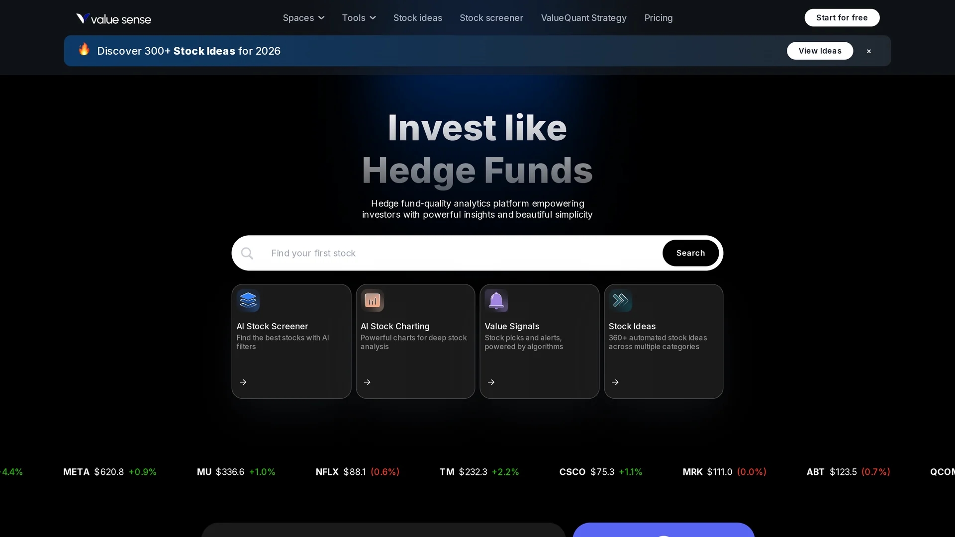 valuesense homepage
