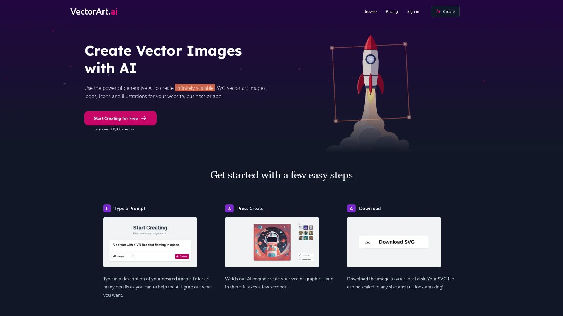 vectorart-ai homepage