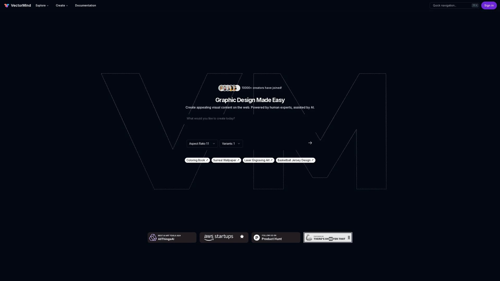 vectormind-ai homepage