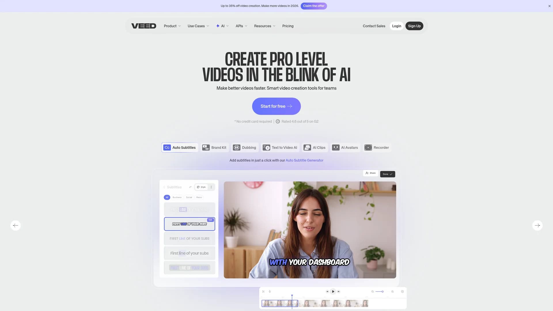 veed homepage