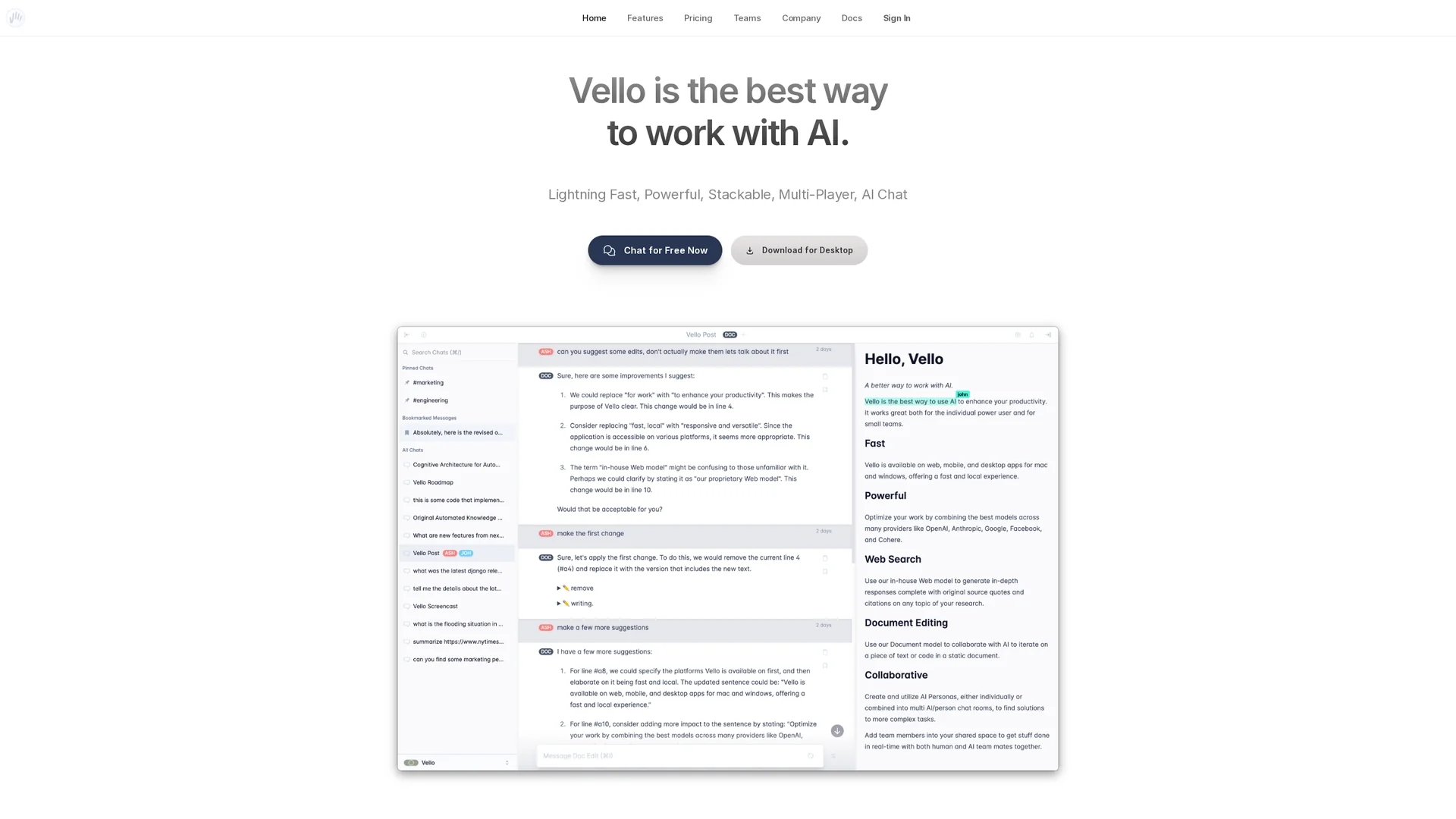 vello homepage