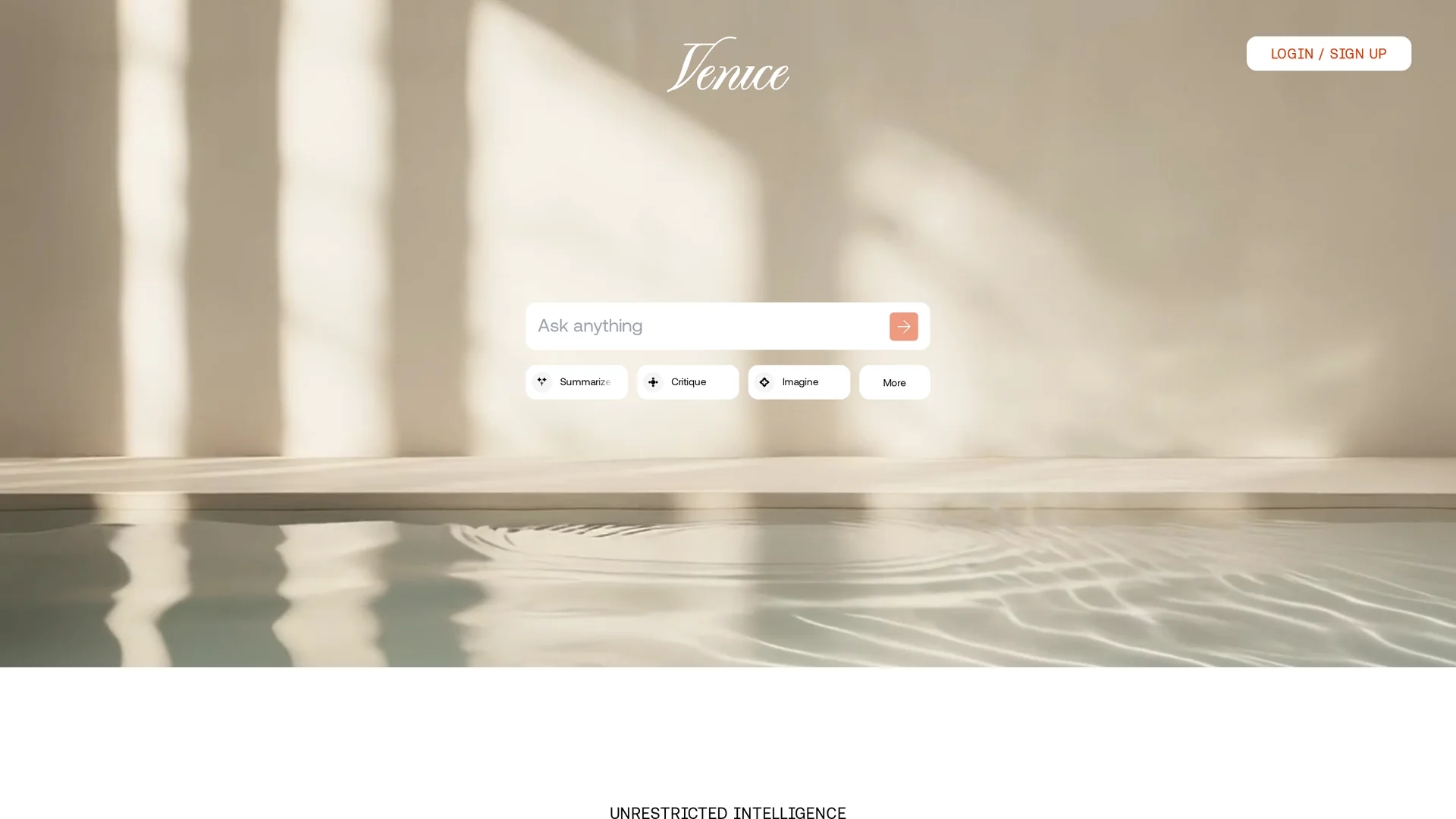 venice-ai homepage