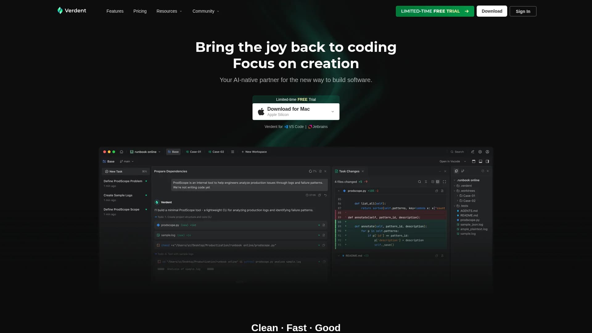 verdent-deck homepage