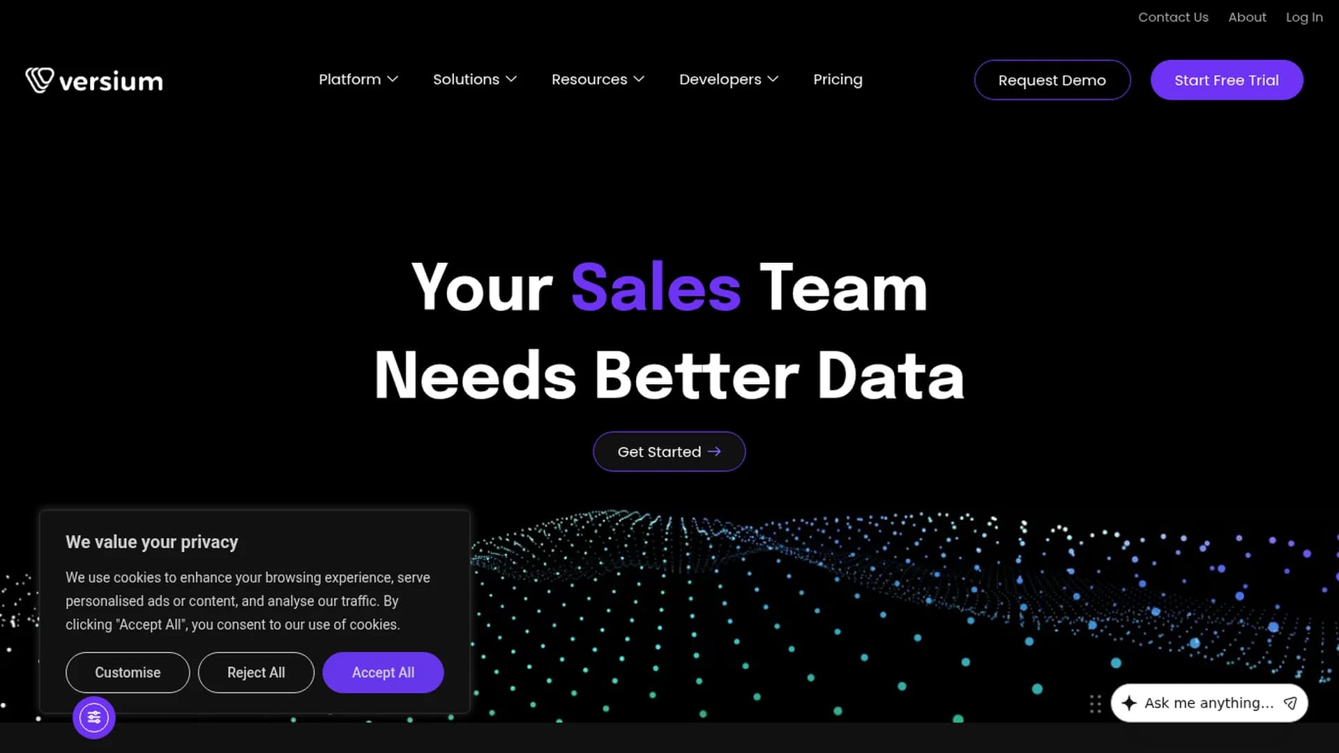 versium-reach homepage