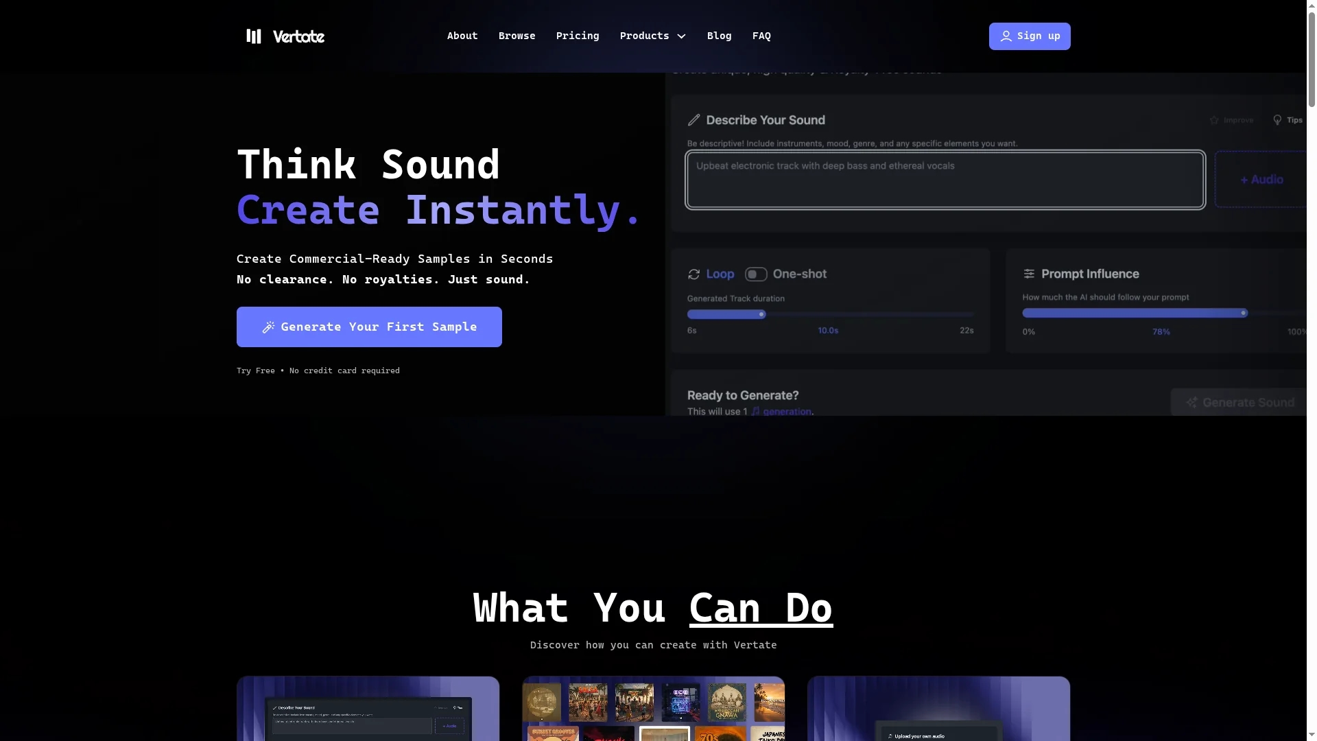 vertate homepage