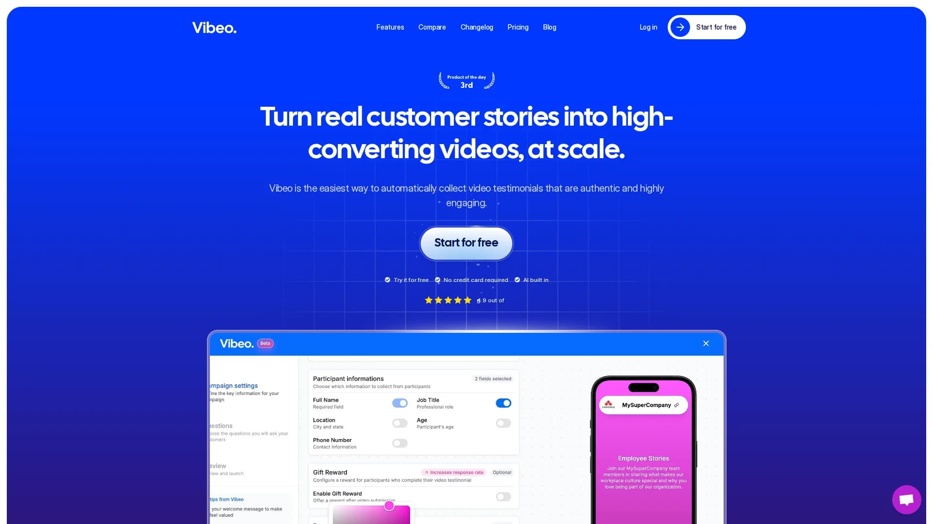 vibeo homepage