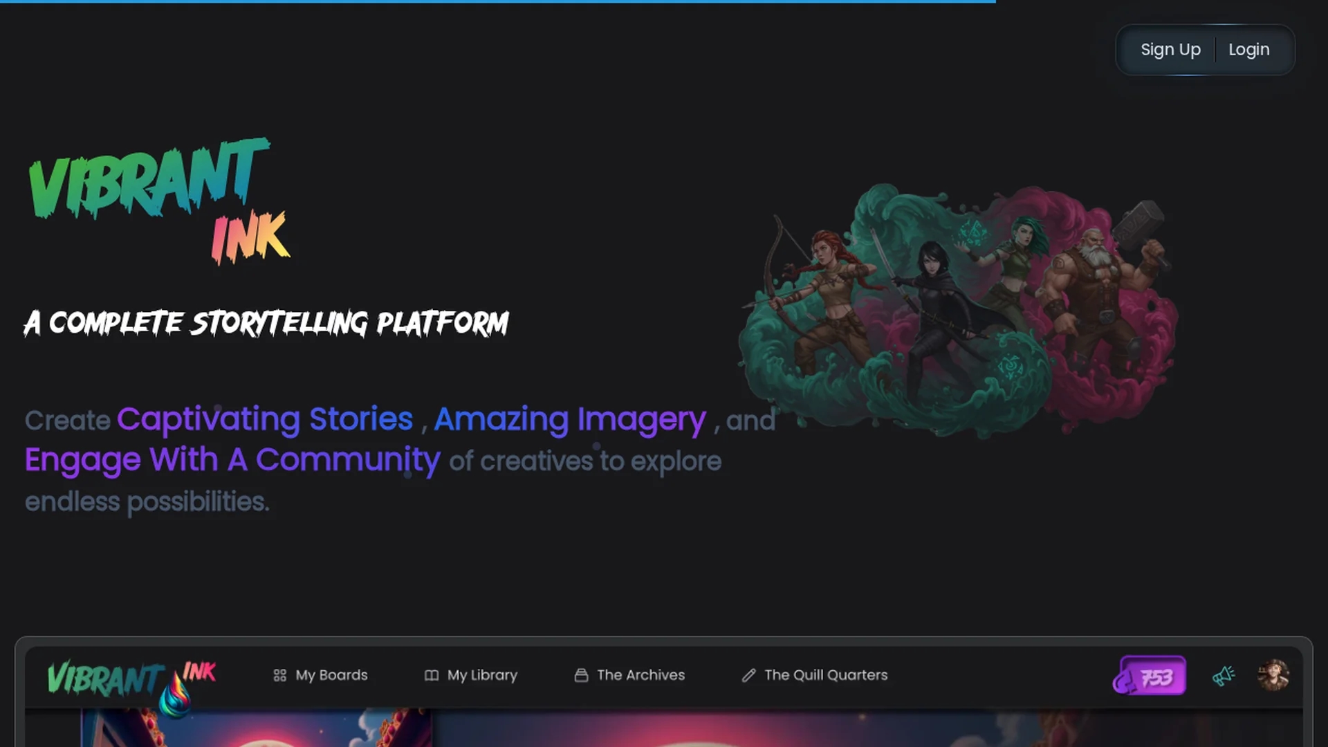 vibrant-ink homepage