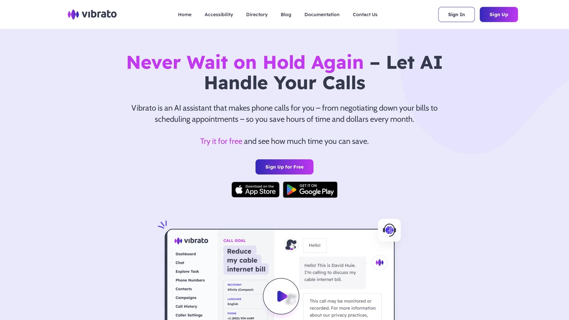 vibrato homepage