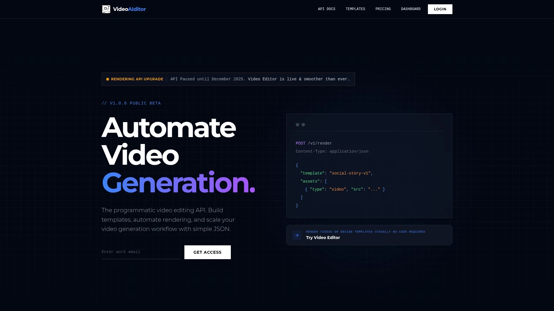 video-aiditor homepage