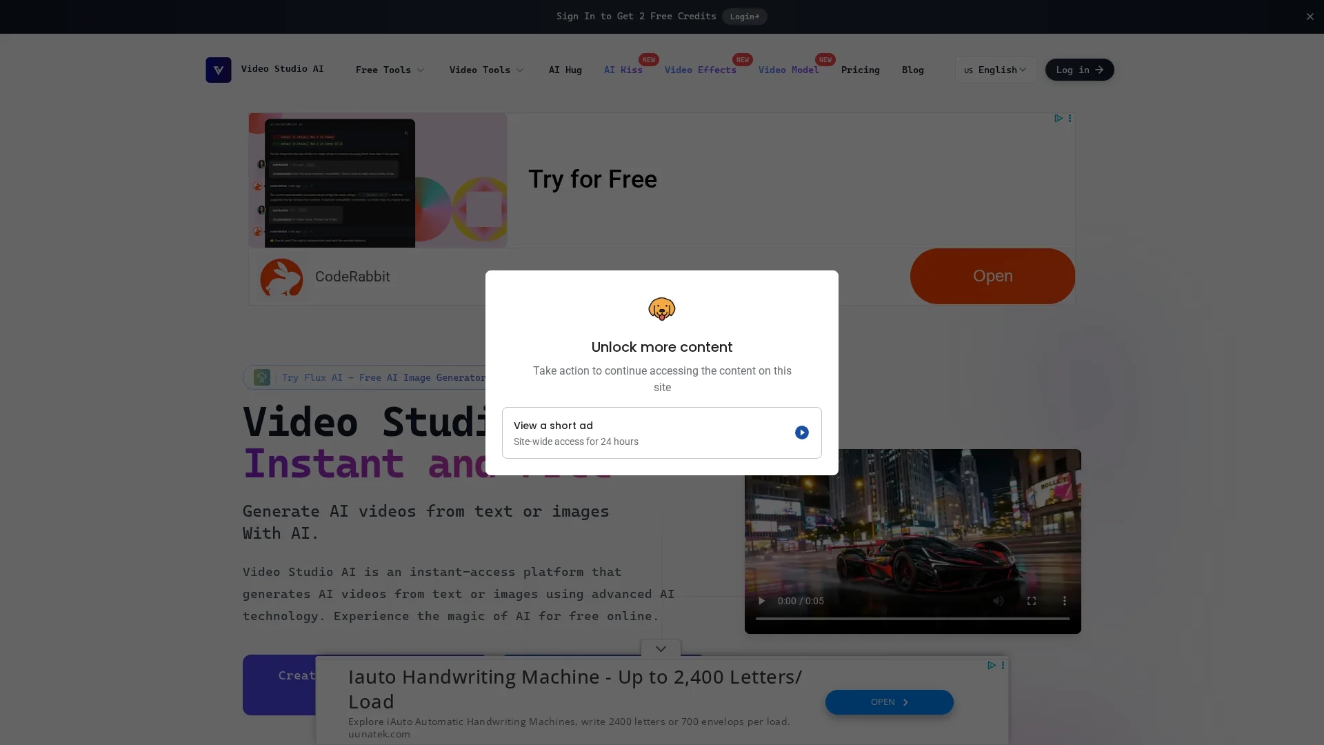 video-studio-ai homepage