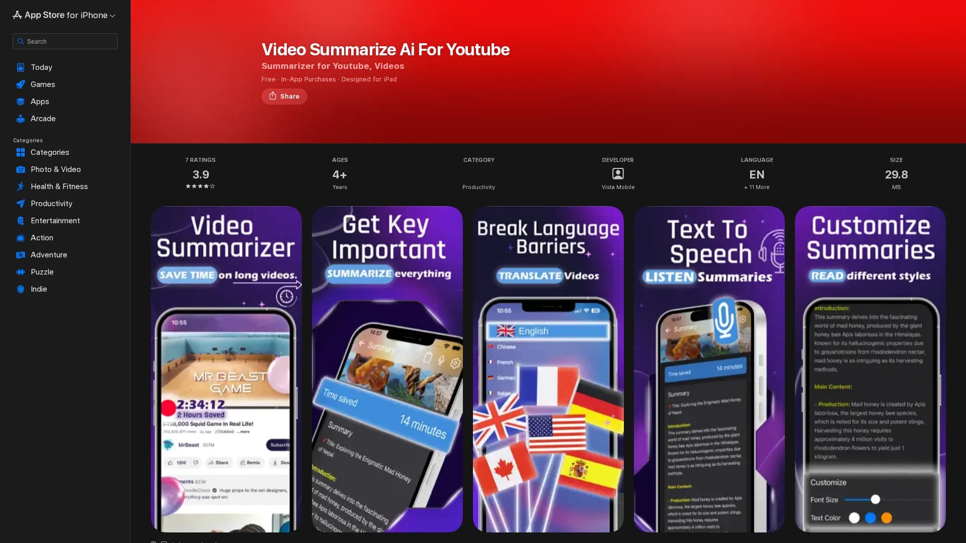 video-summarize-ai-video-chat homepage