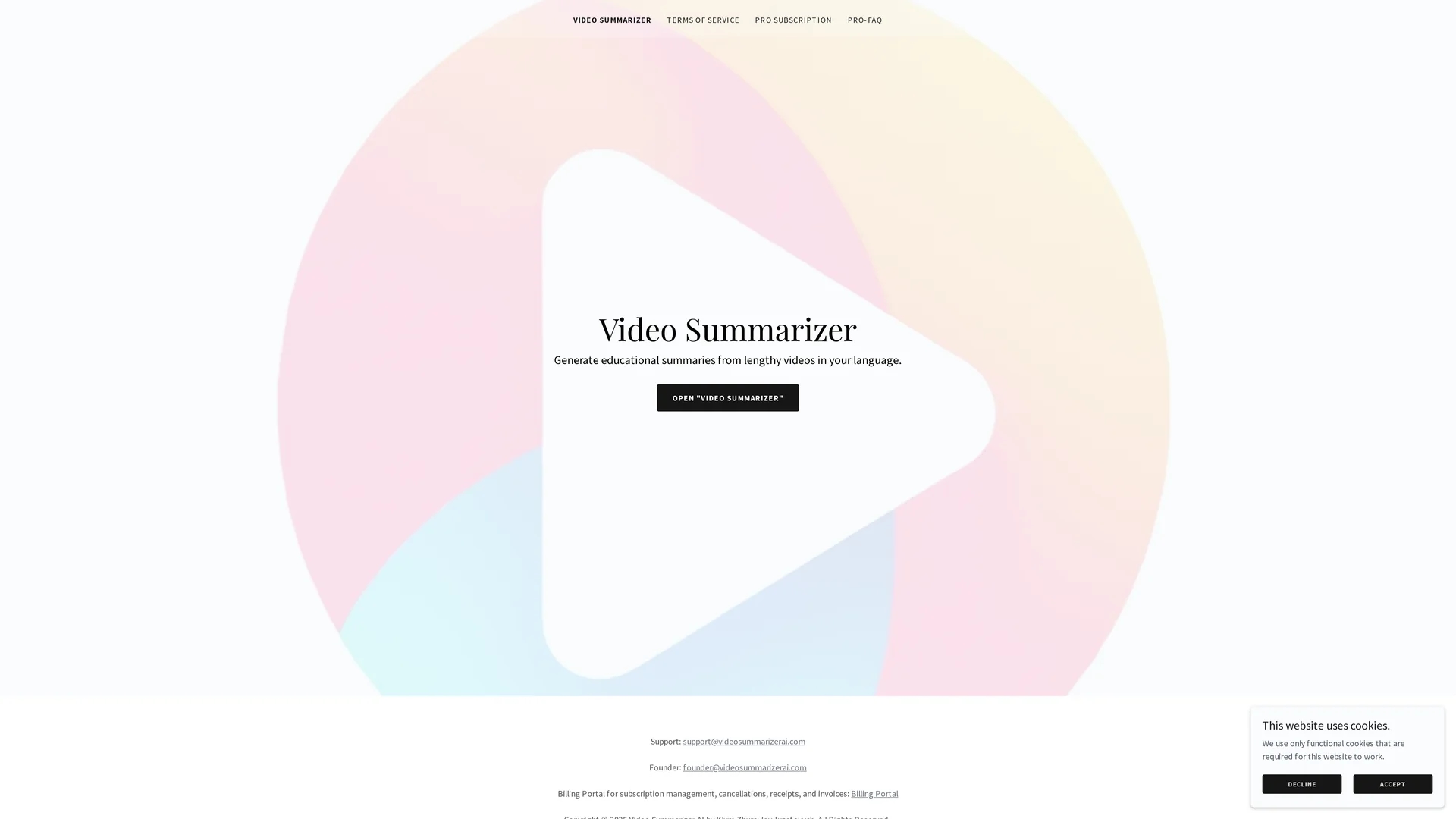 video-summarizer-ai homepage