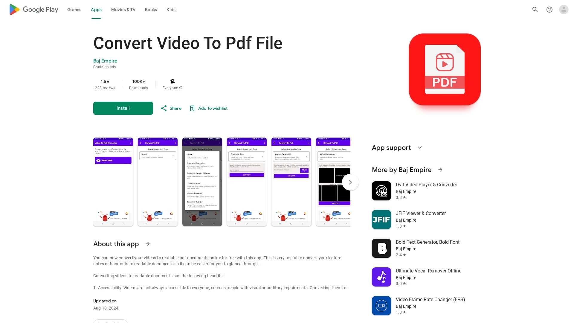 video-to-pdf-converter homepage