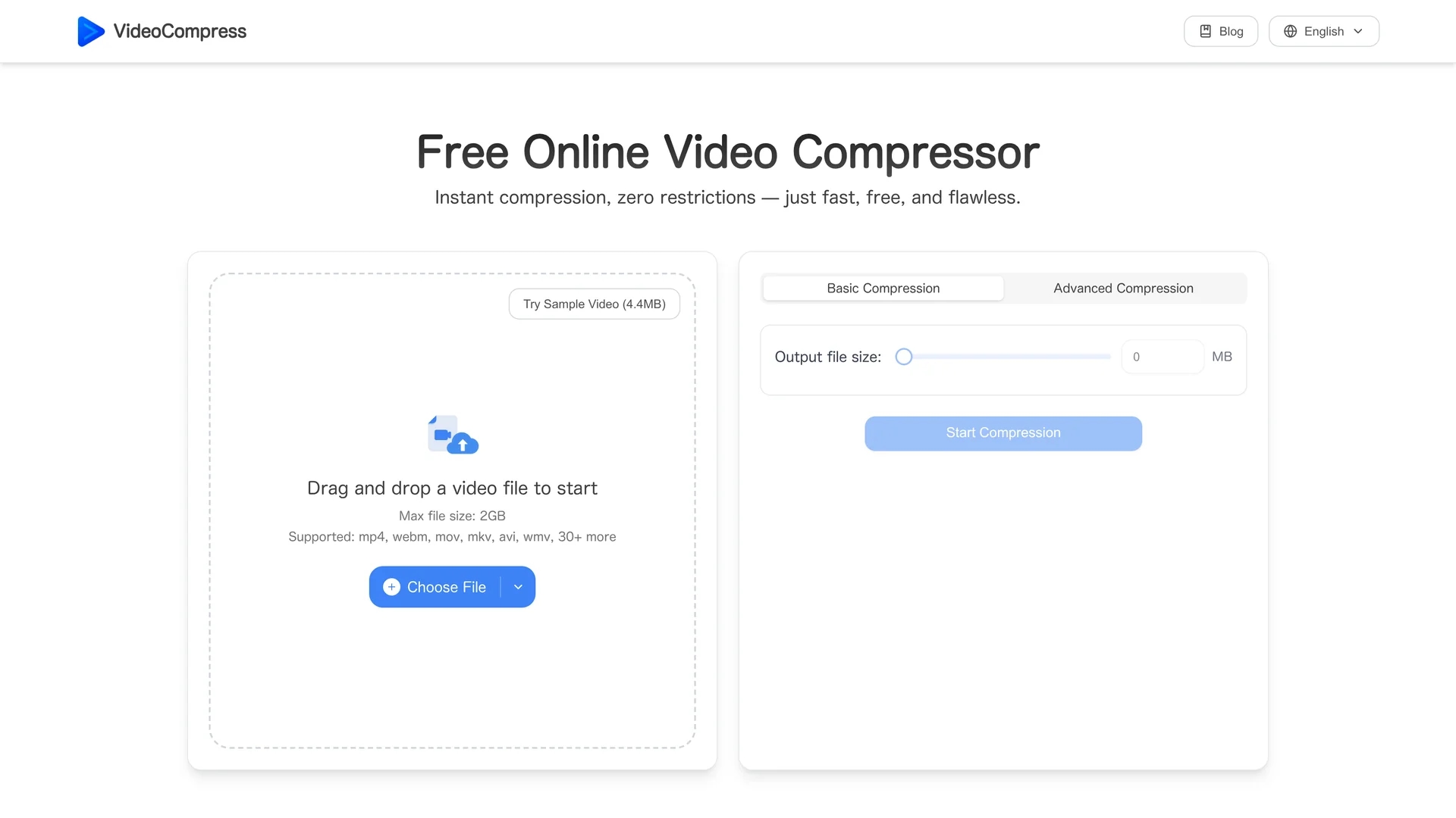 videocompress-ai homepage