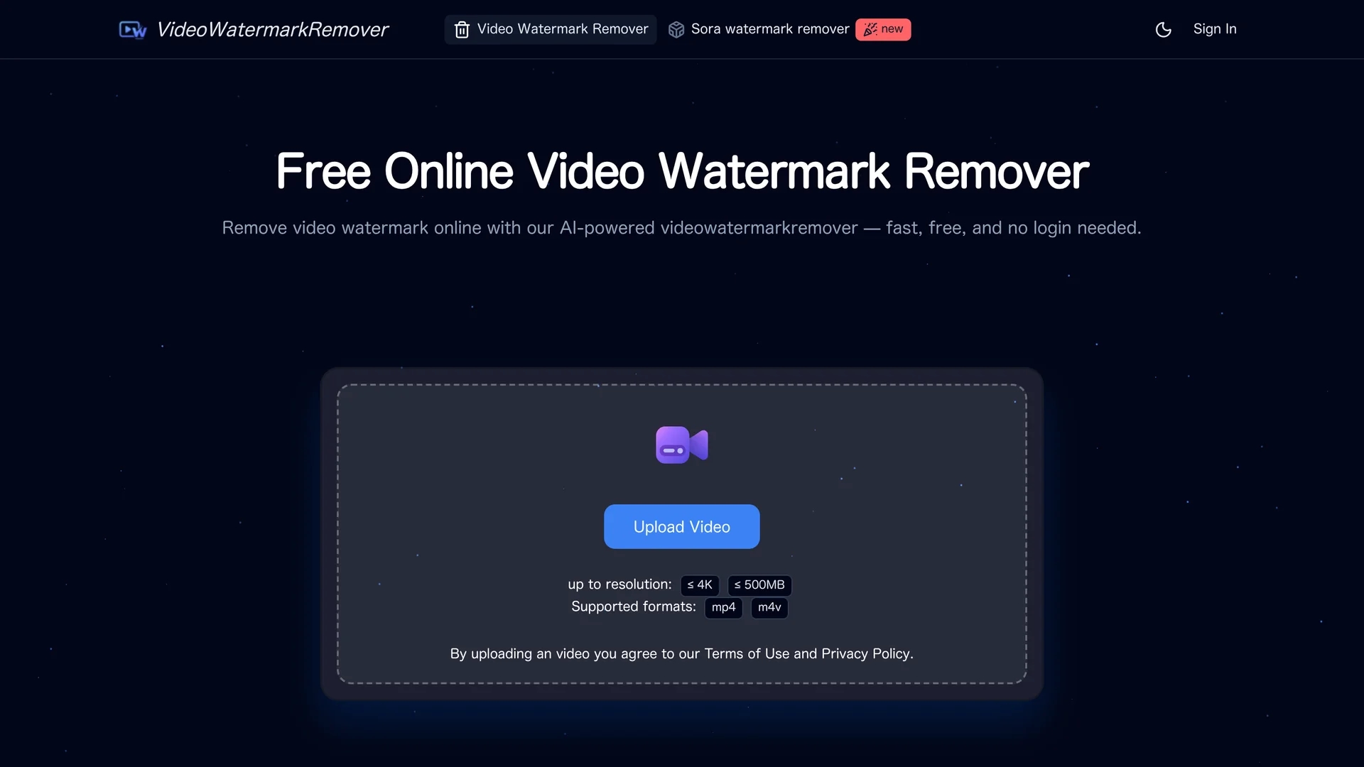 videowatermarkremover-ai homepage