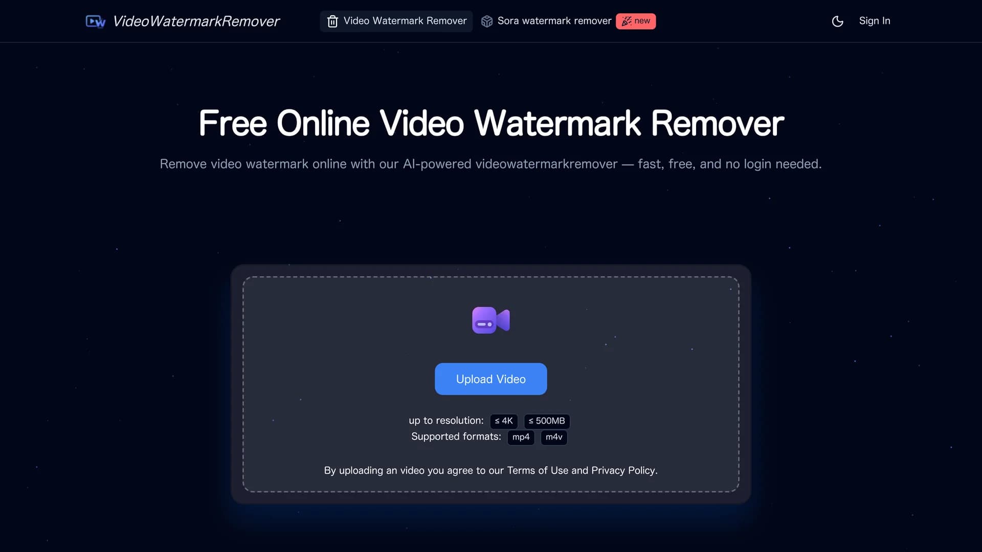videowatermarkremover-ai homepage