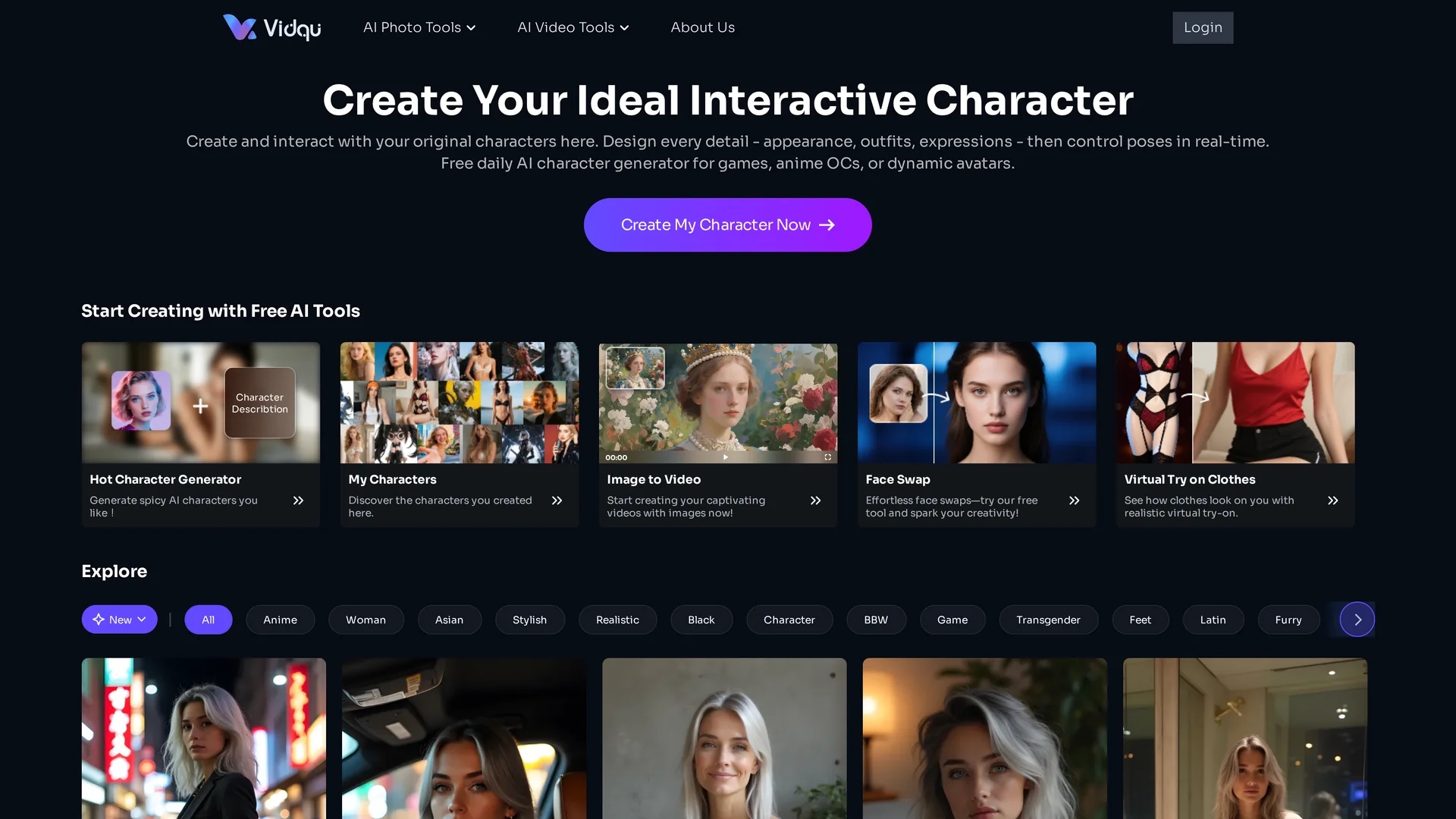 vidqu-ai homepage
