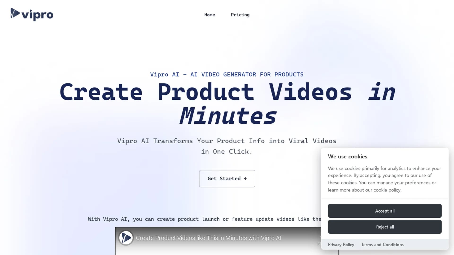 vipro-ai homepage